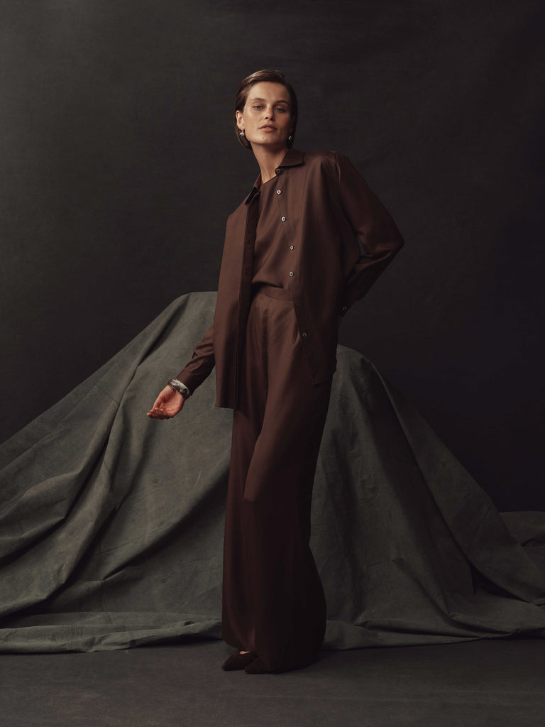 Classic Shirt - Chocolate Dupioni