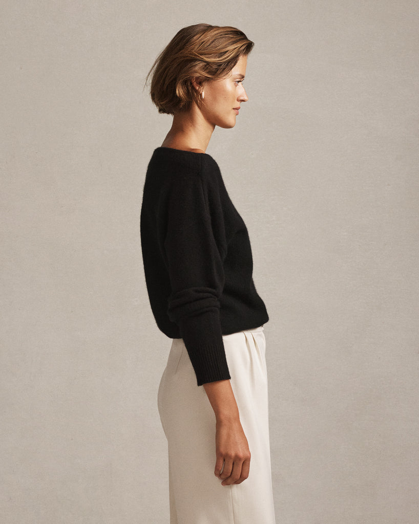 Amélie Boat Neck Sweater - Black