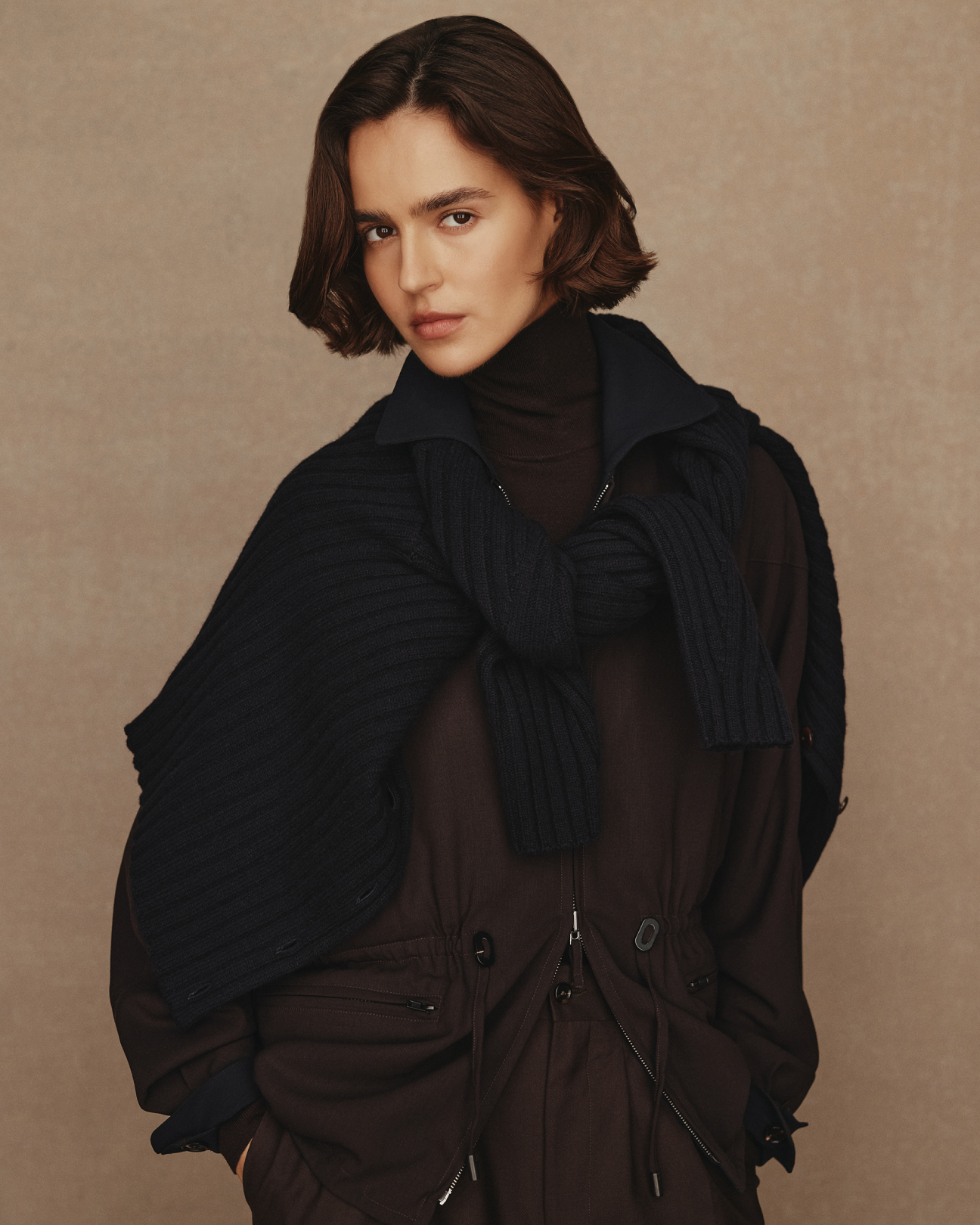 Reine Reversible Jacket - Chocolate & Navy