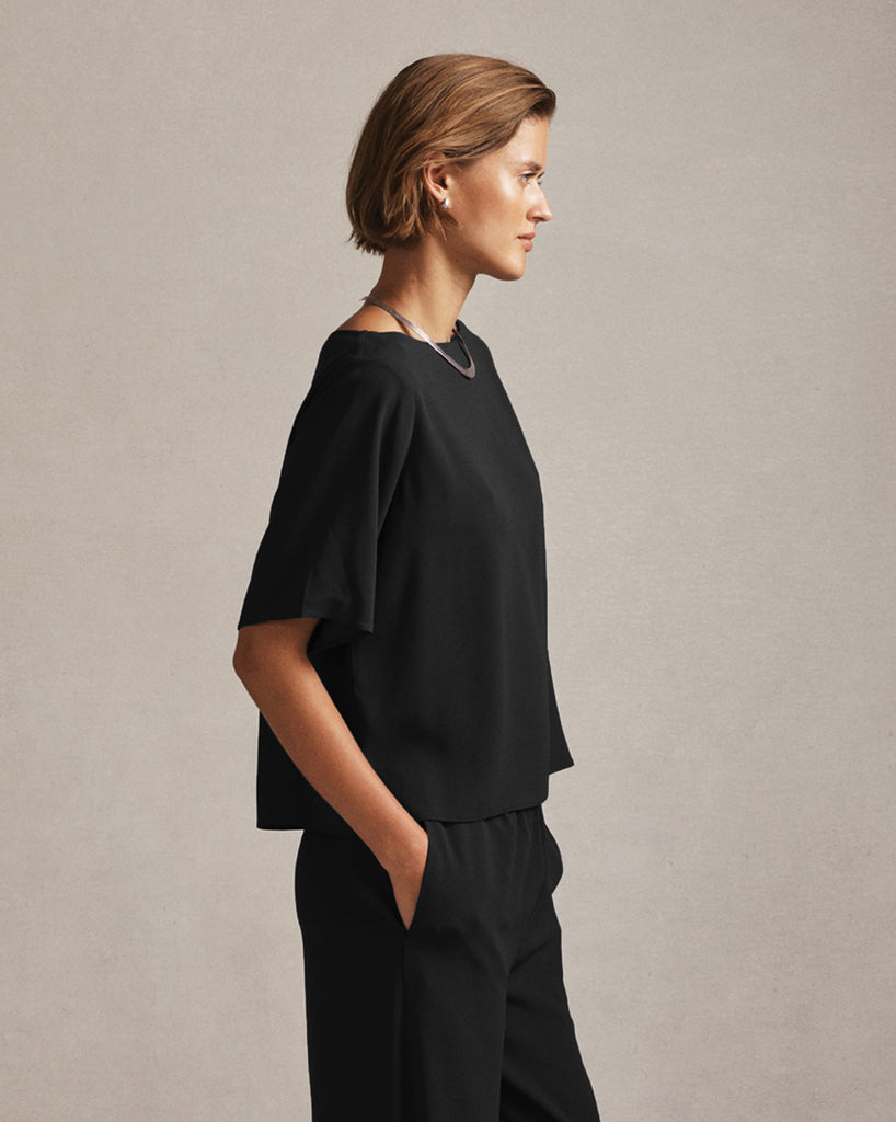 Boat Neck Top - Black