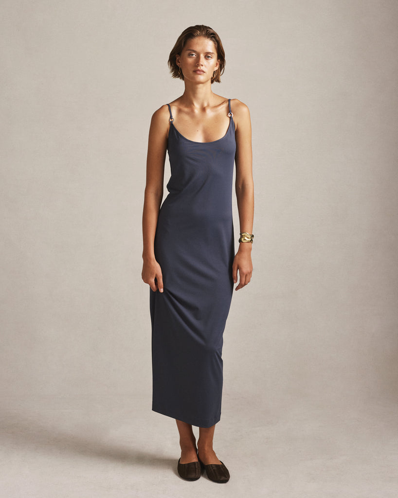 Caroline Slip Dress - Oily Blue