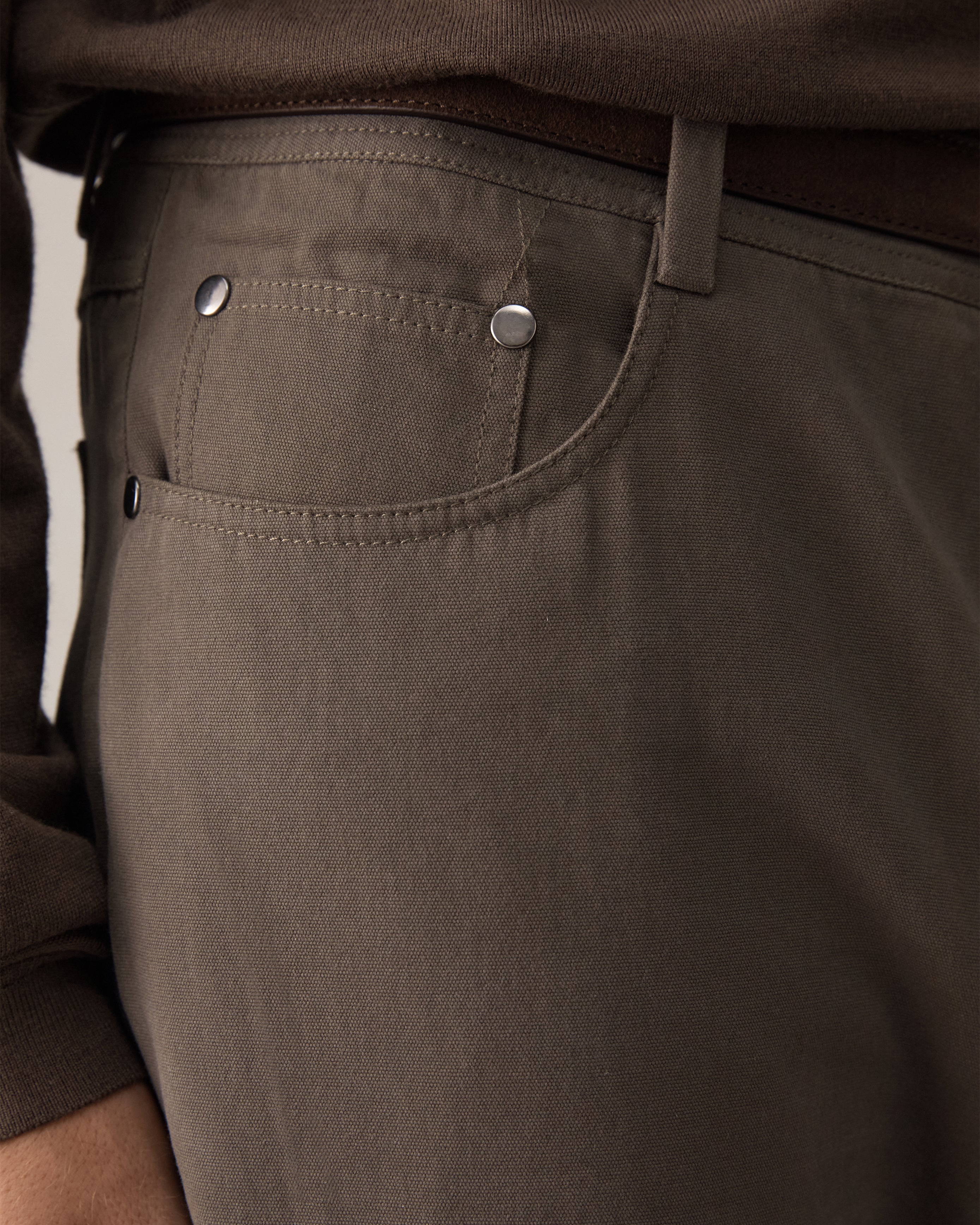 Five Pocket Canvas Trouser - Khaki