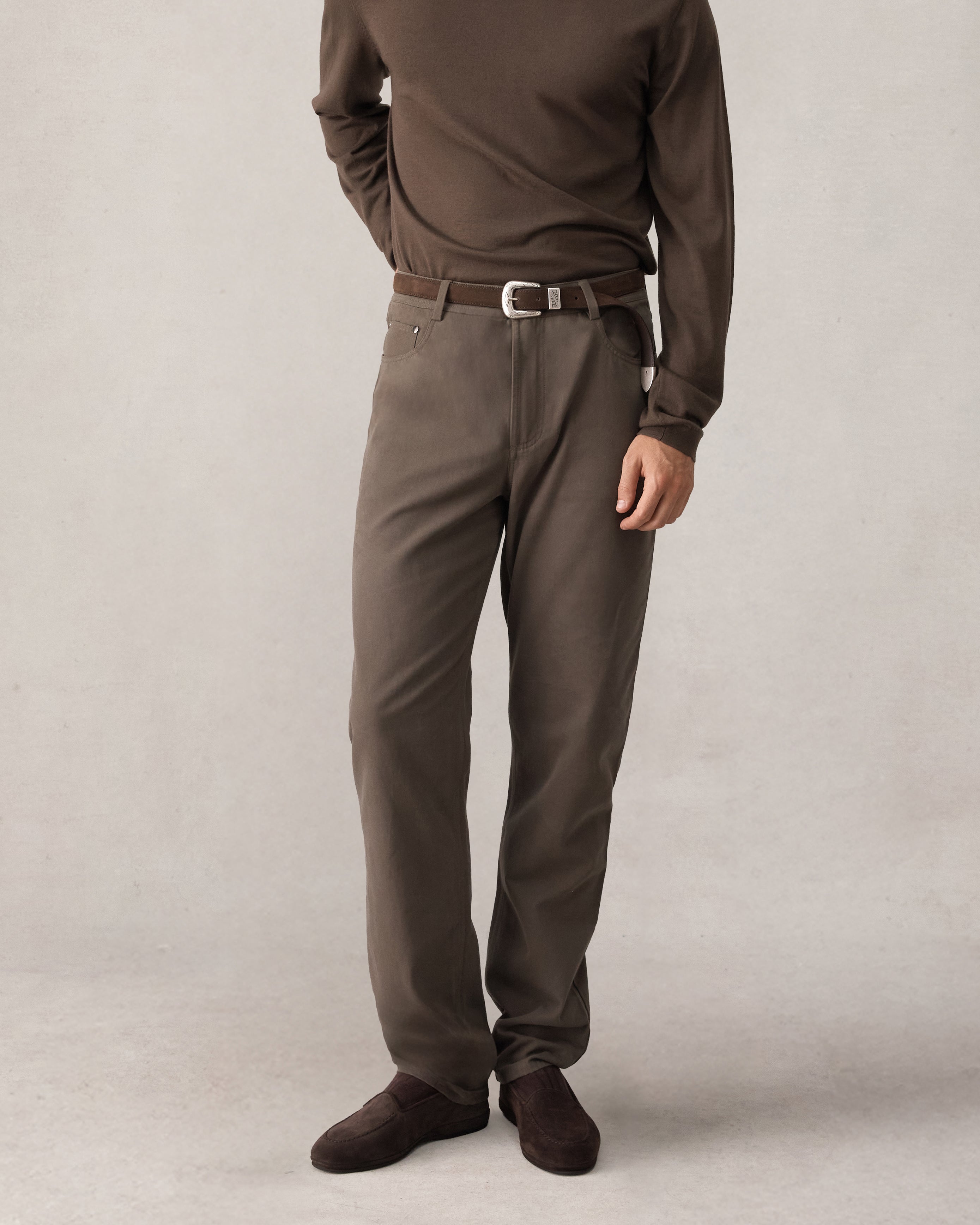 Five Pocket Canvas Trouser - Khaki