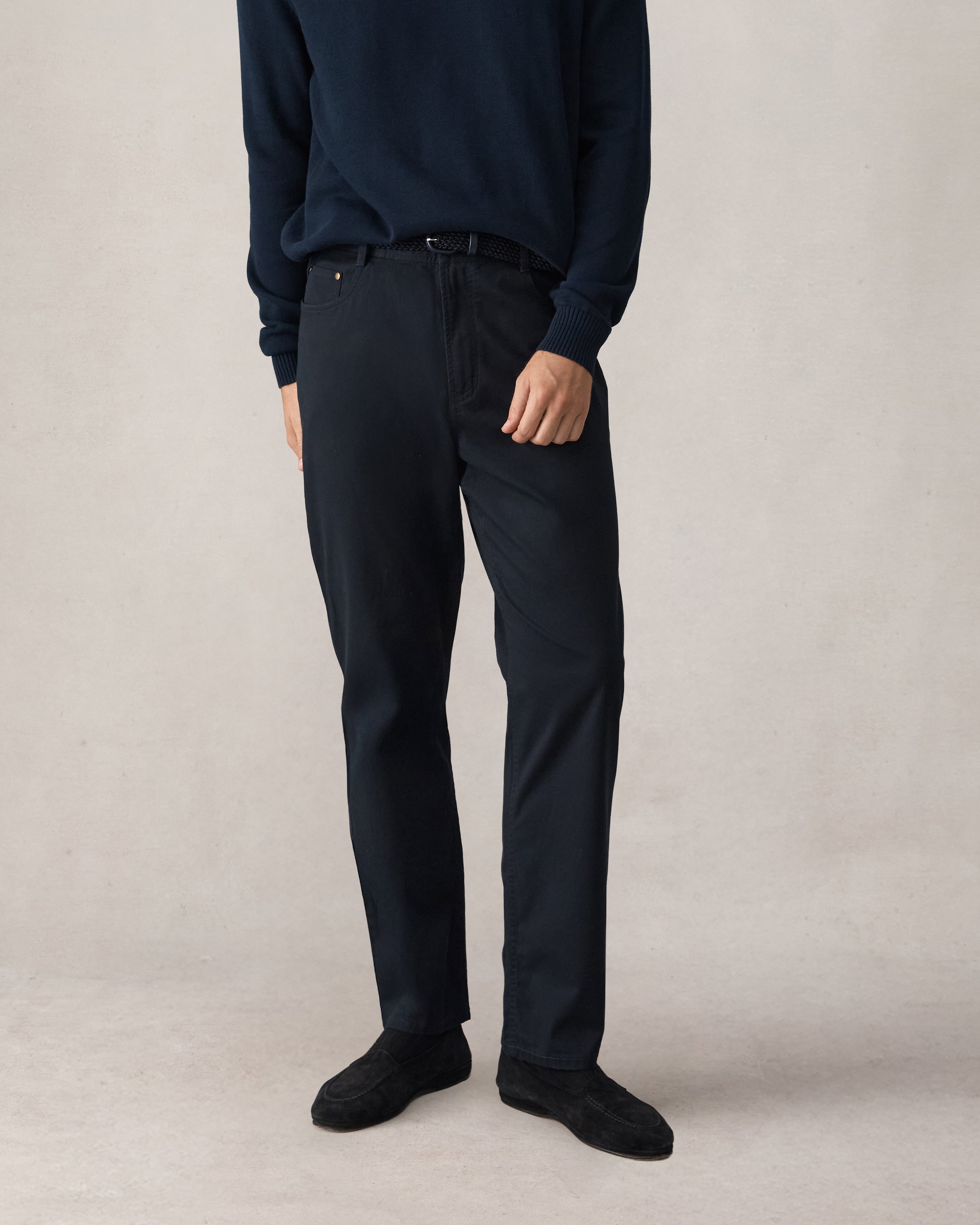 Five Pocket Canvas Trouser - Navy