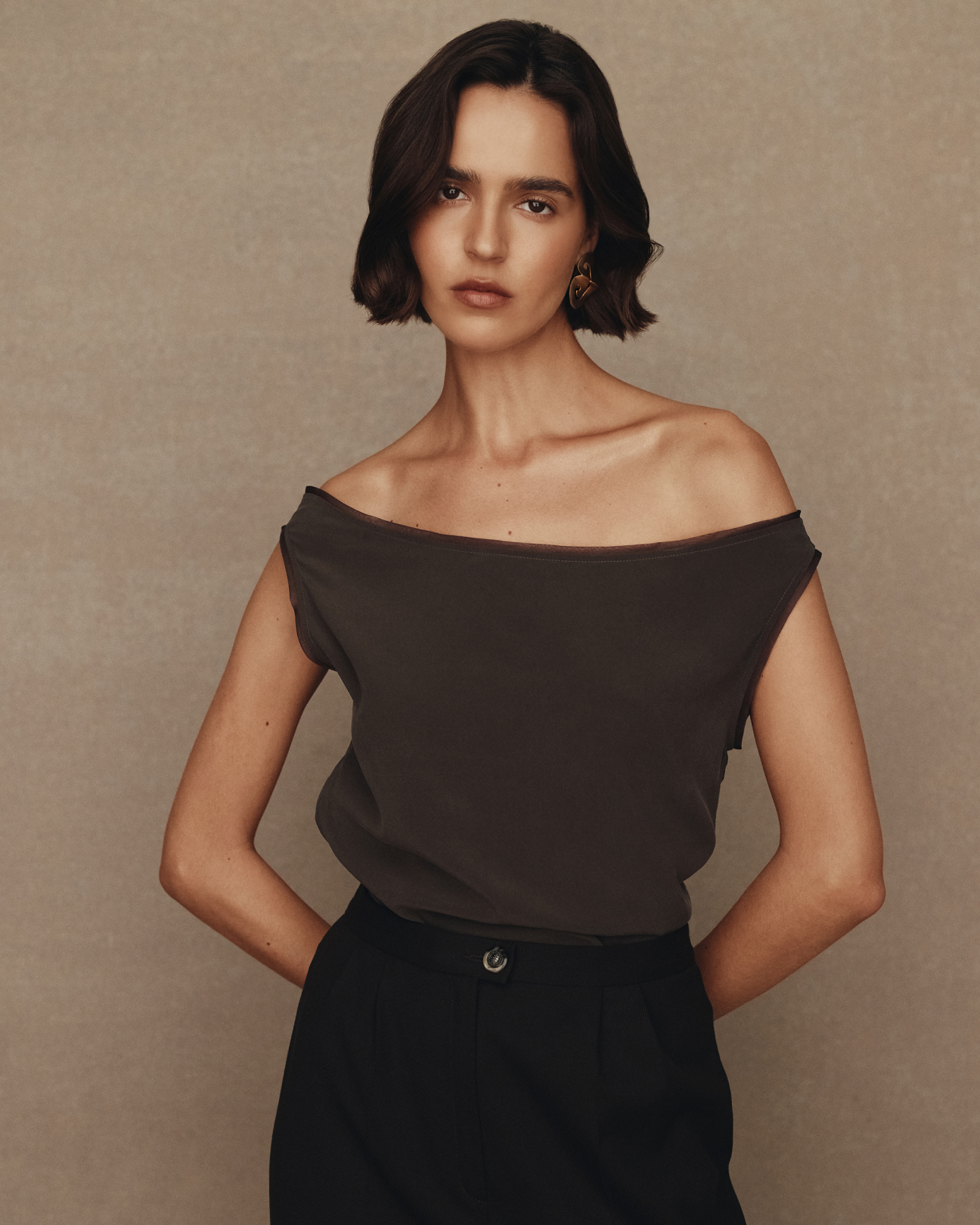 Faye Top - Olive Silk