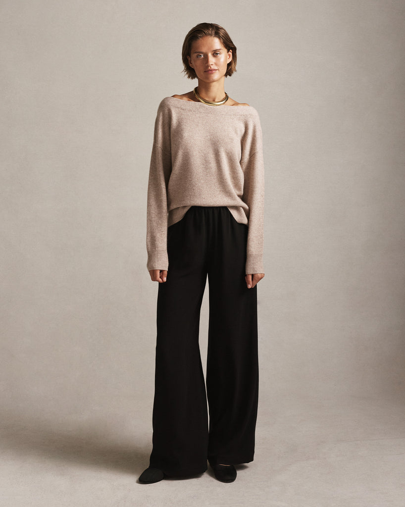 Amélie Boat Neck Sweater - Oat