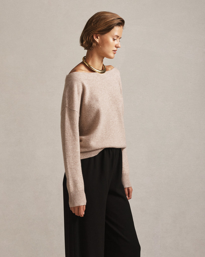 Amélie Boat Neck Sweater - Oat