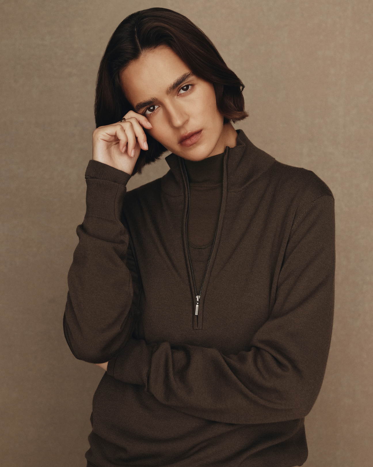 Cass Merino Quarter Zip - Moss