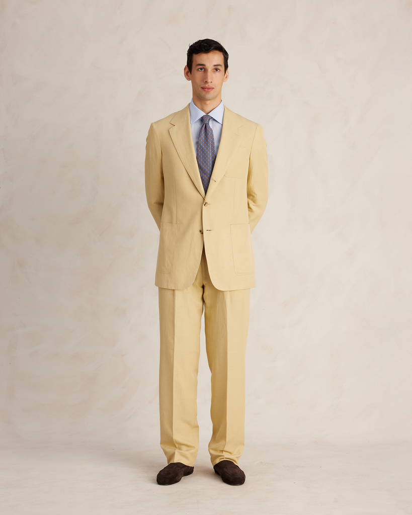 Safari Silk Linen Cotton Single Breasted Suit