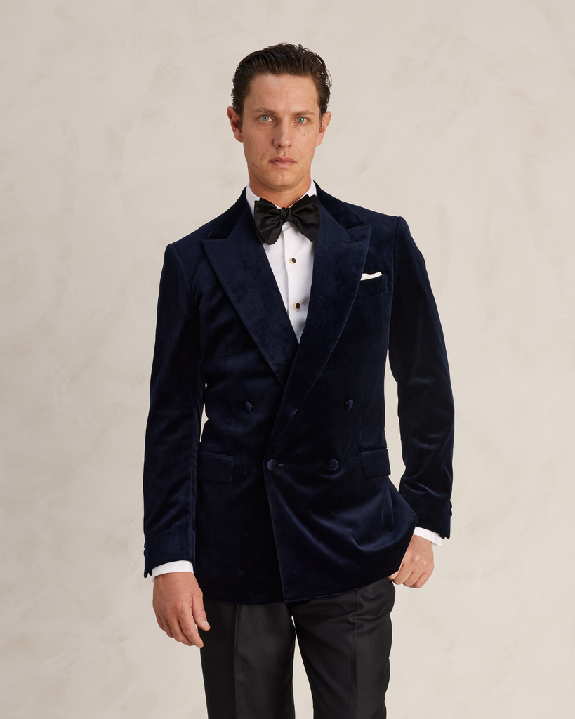 Midnight blue velvet dinner 2025 jacket