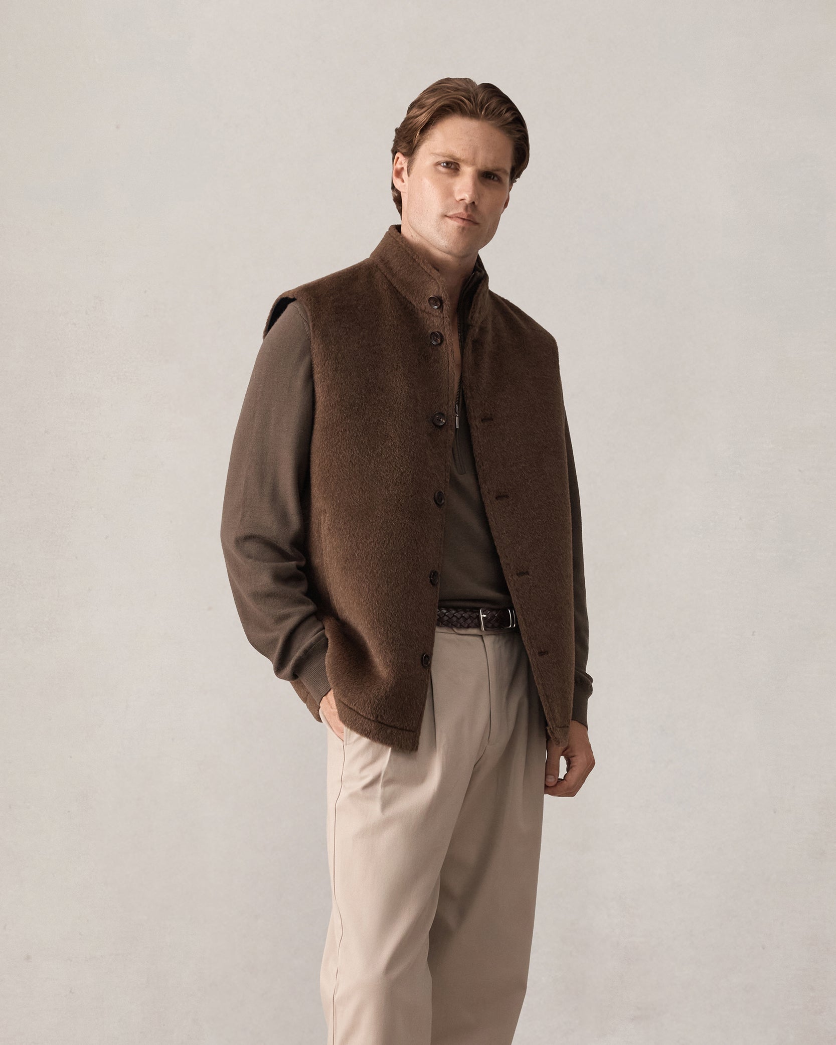Alpaca Vest - Brown