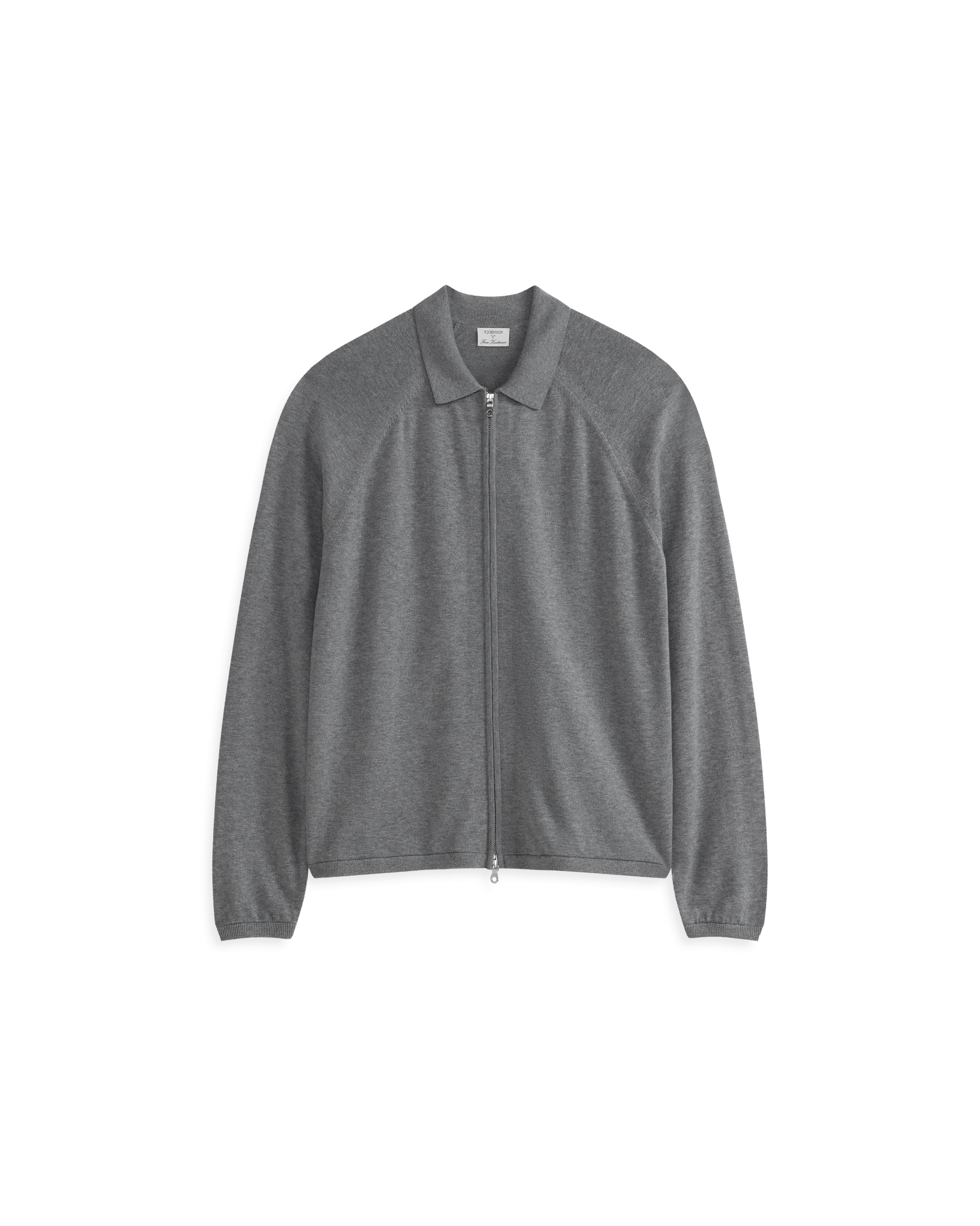 Andretti Zip Up Cardigan - Grey Marle