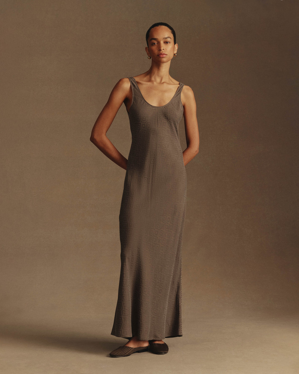 Anisa Dress - Moss Papori Jacquard