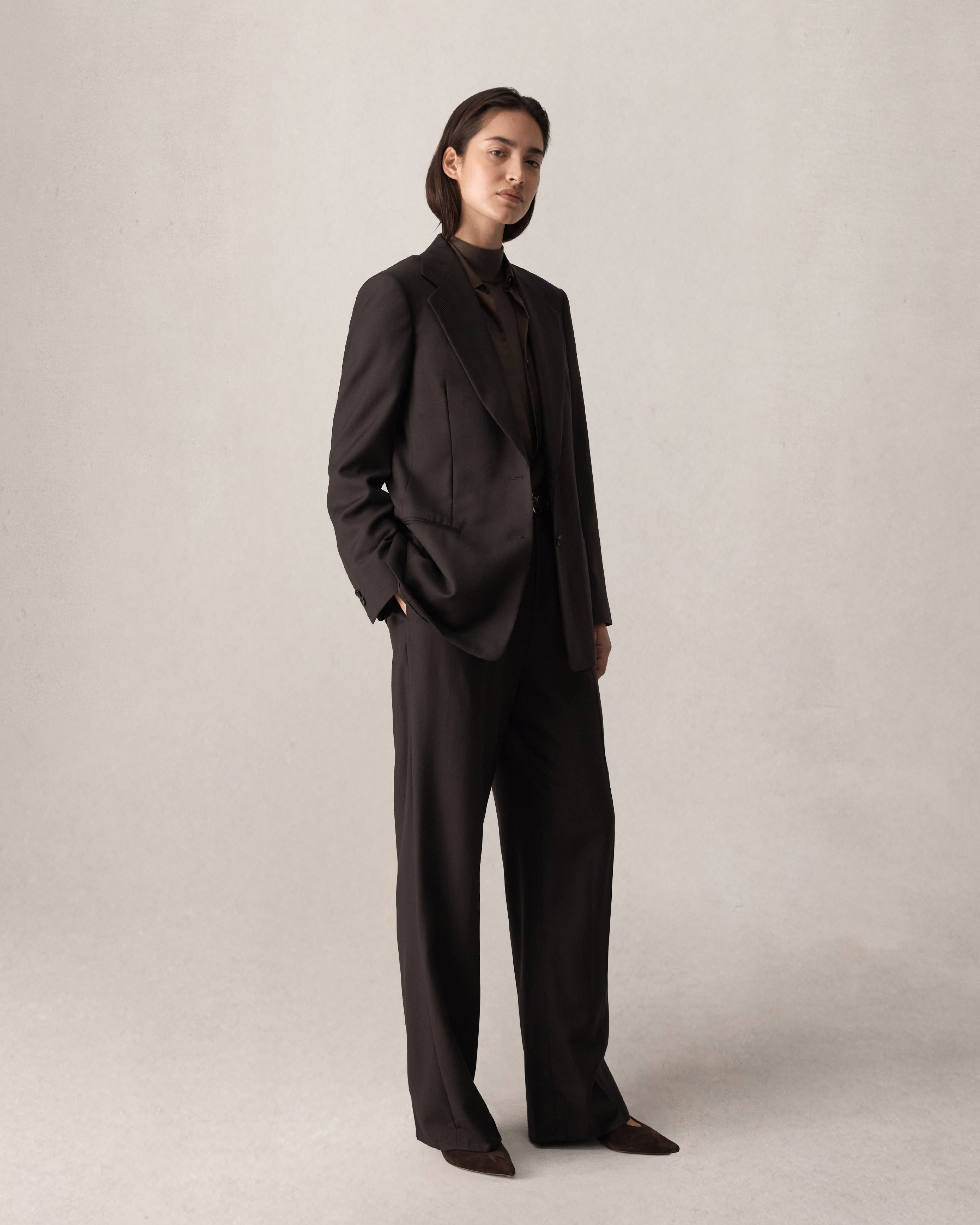 Ava Pleated Trouser - Espresso