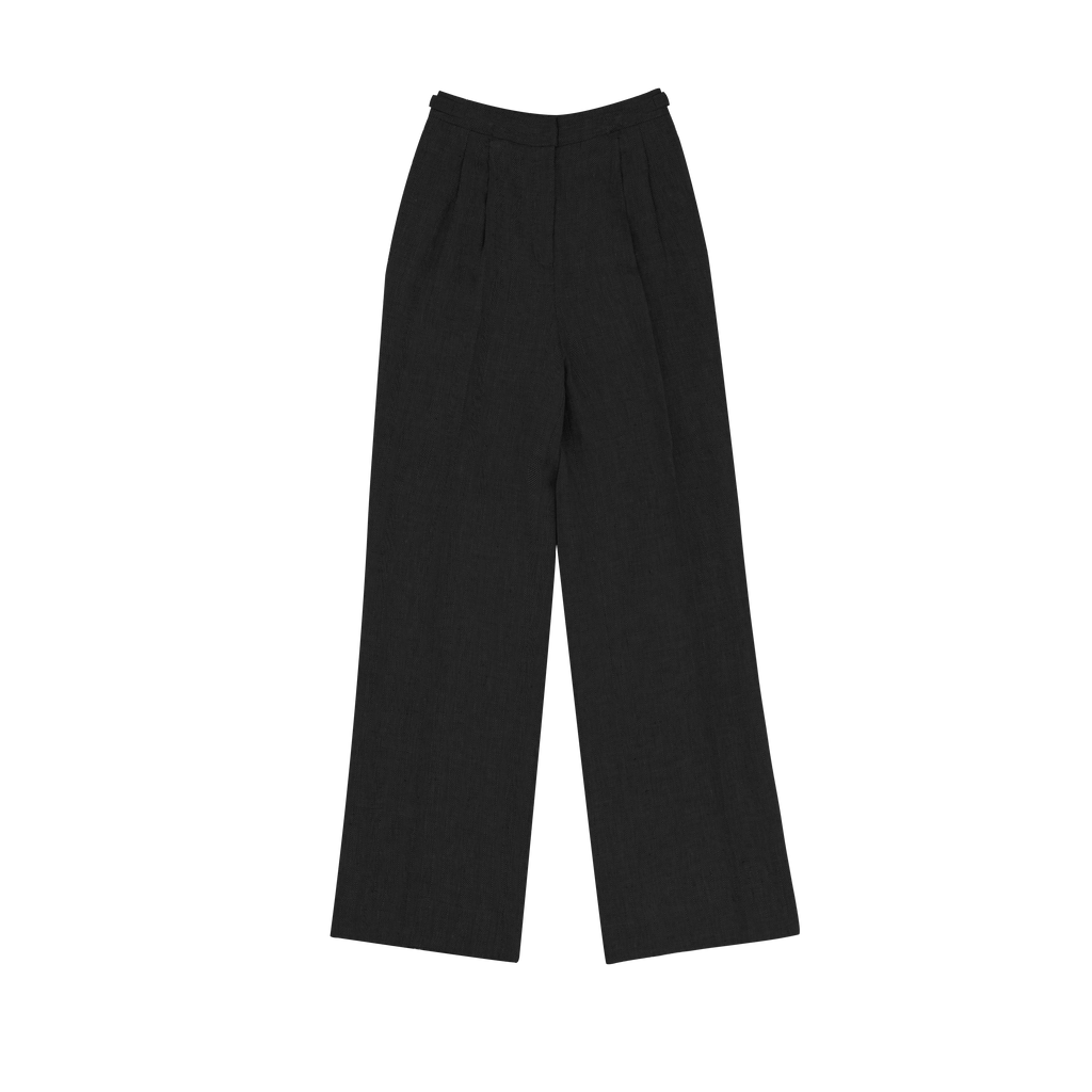 Black Herringbone Perriand Trousers