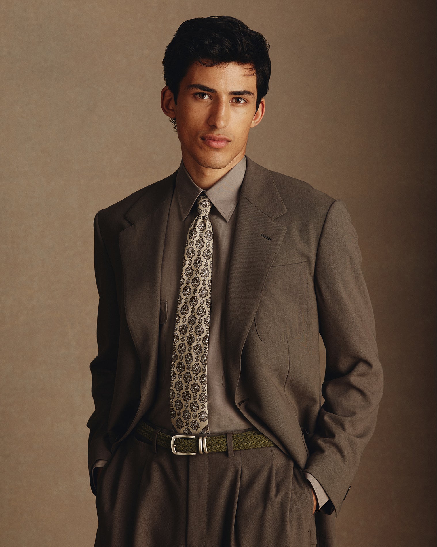 Paisley Bandana Tie - Taupe