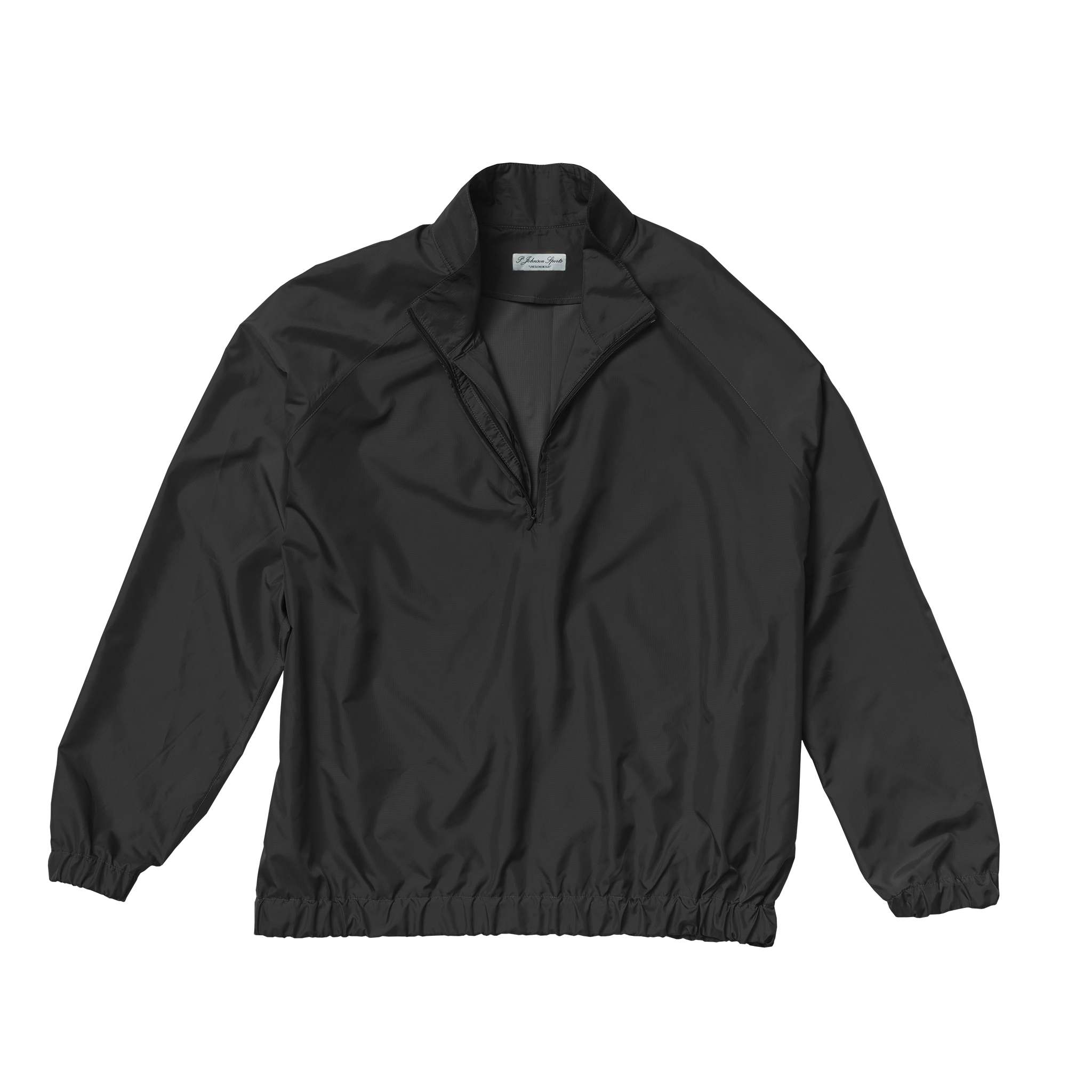 Black-Shiny-Quarter-Zip-