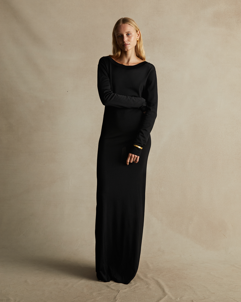 Black Lenna Backless Knit Dress