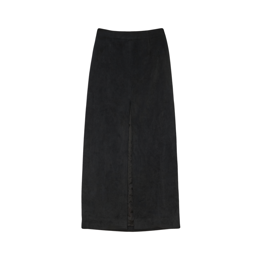 Black Suede Kristina Maxi Skirt