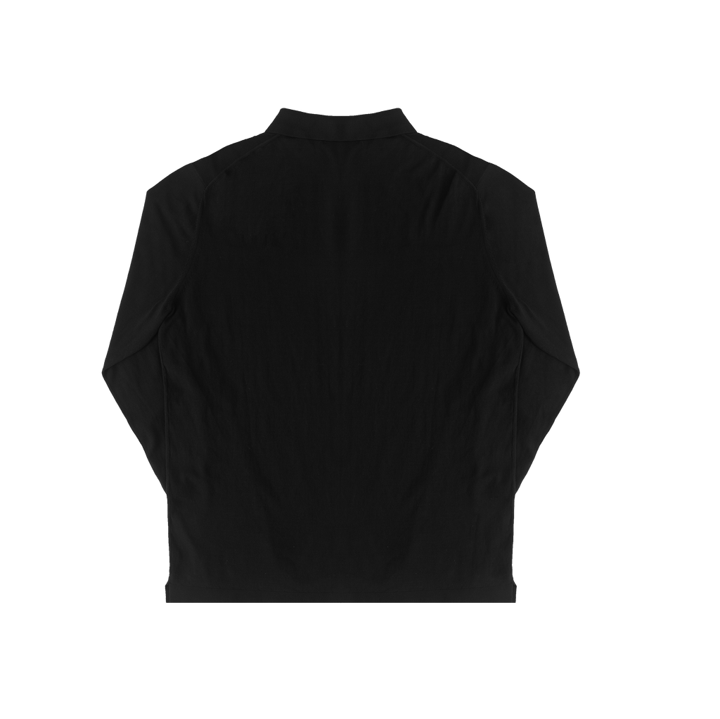 Black Ice Cotton Long Sleeve Polo