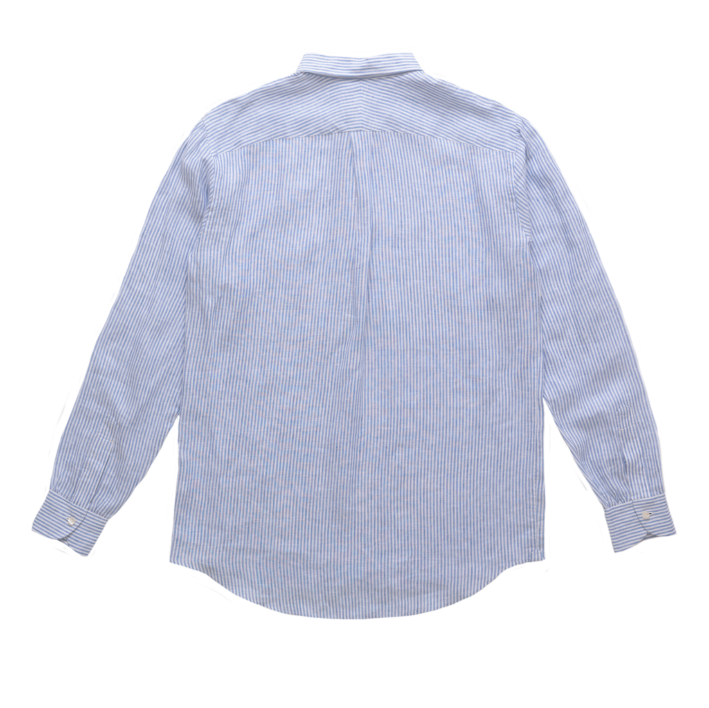 Mid Blue Stripe Linen Popover