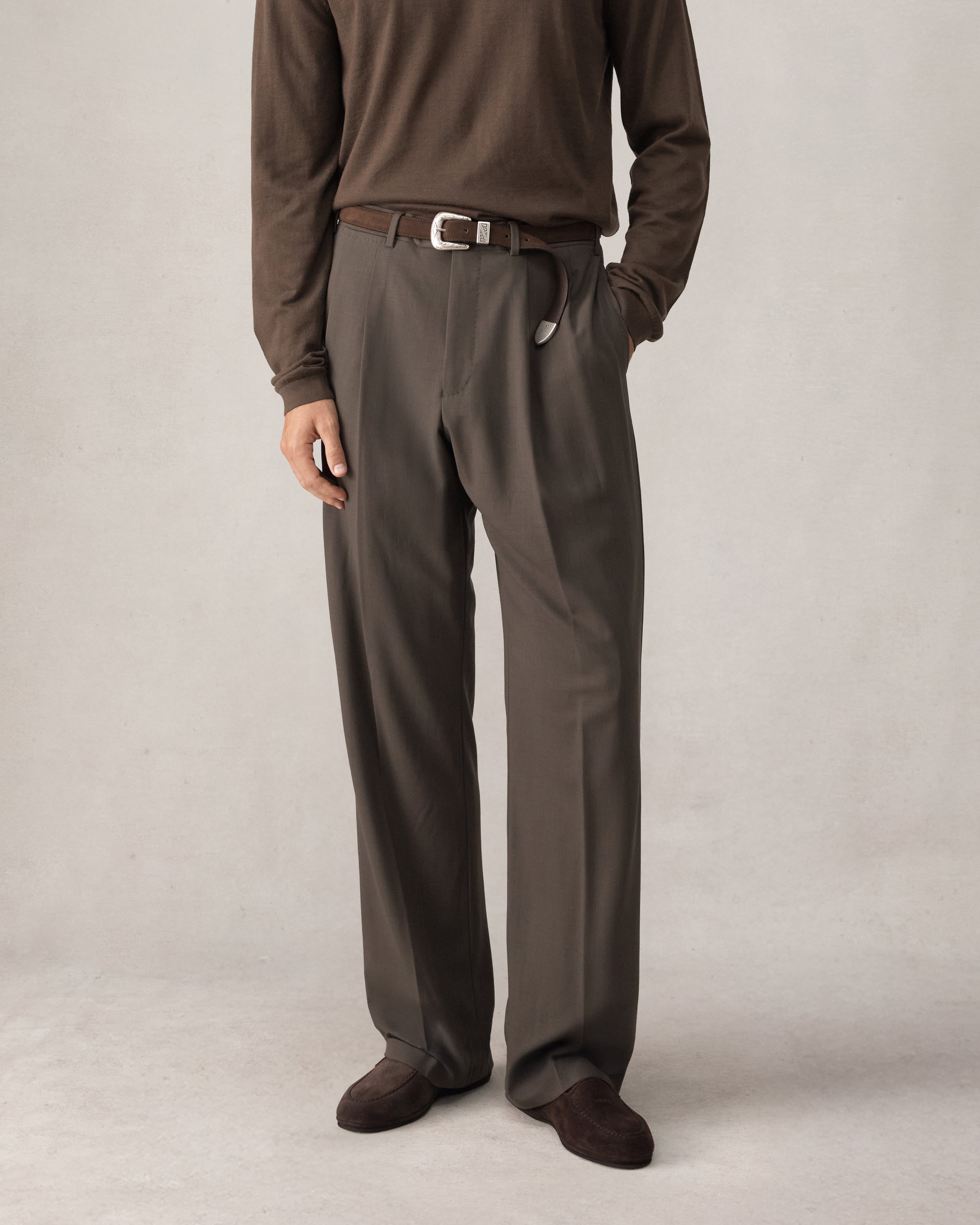 Merino S140 High Twist Trousers - Dark Moss