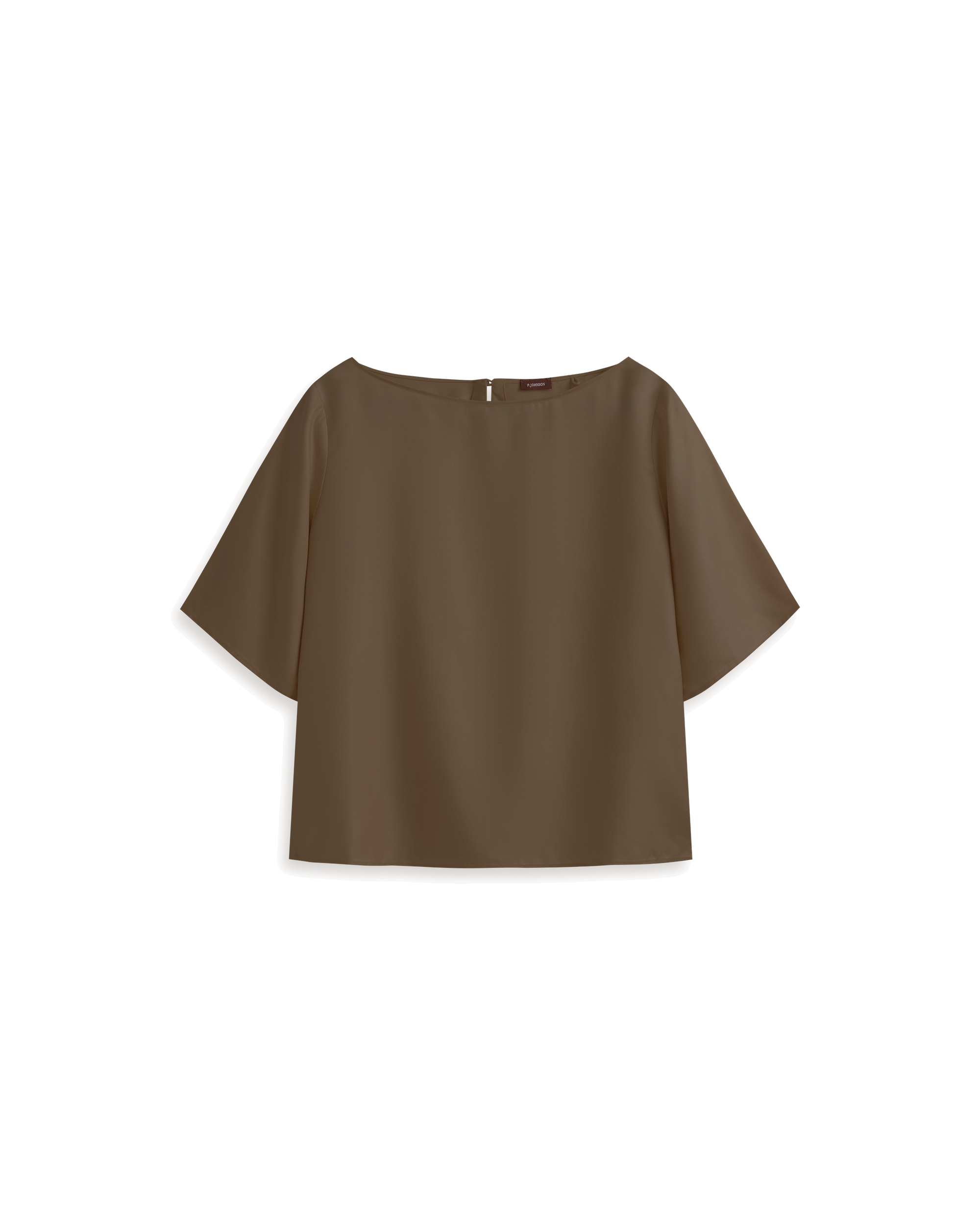 Boat Neck Top - Taupe Dupioni