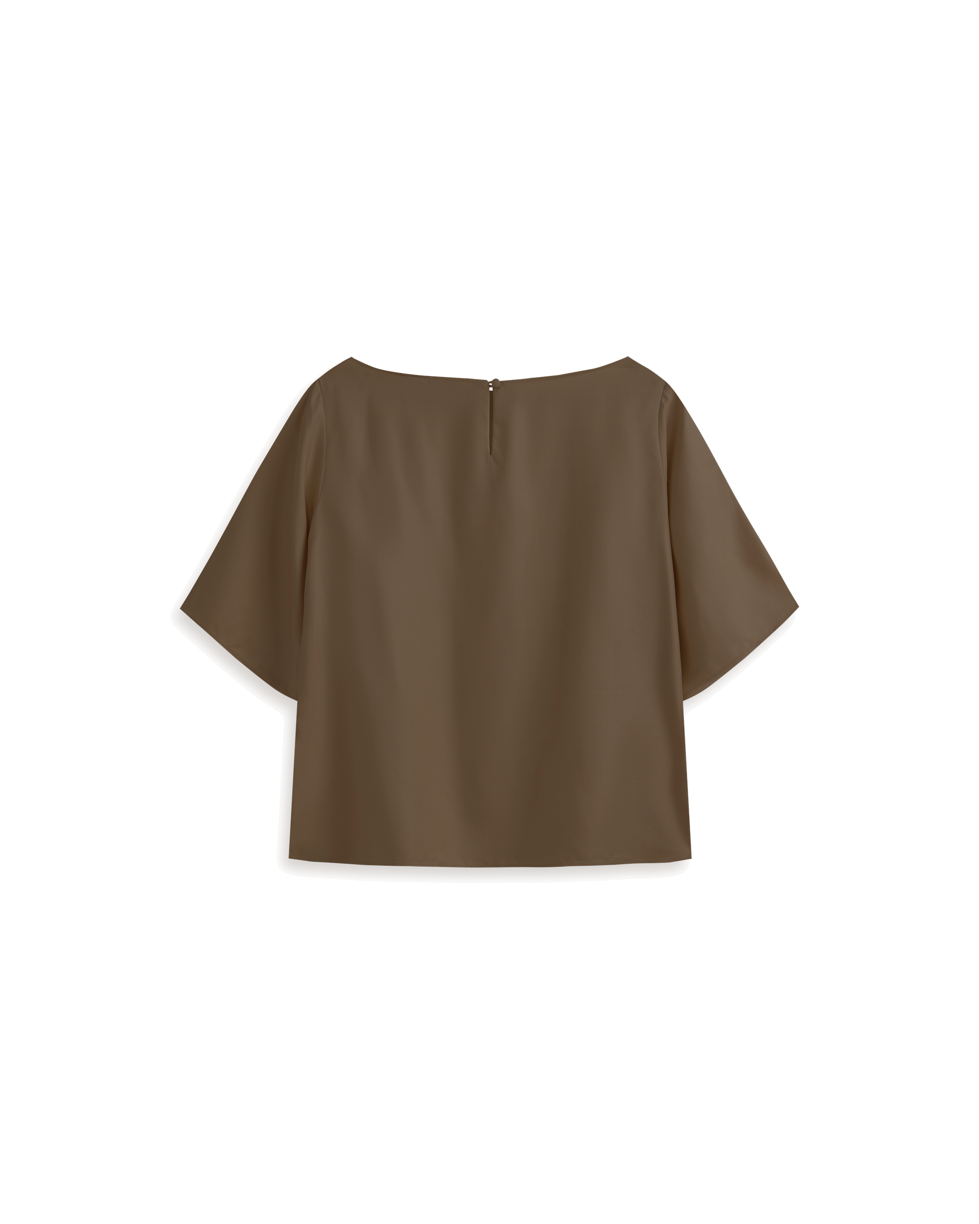 Boat Neck Top - Taupe Dupioni