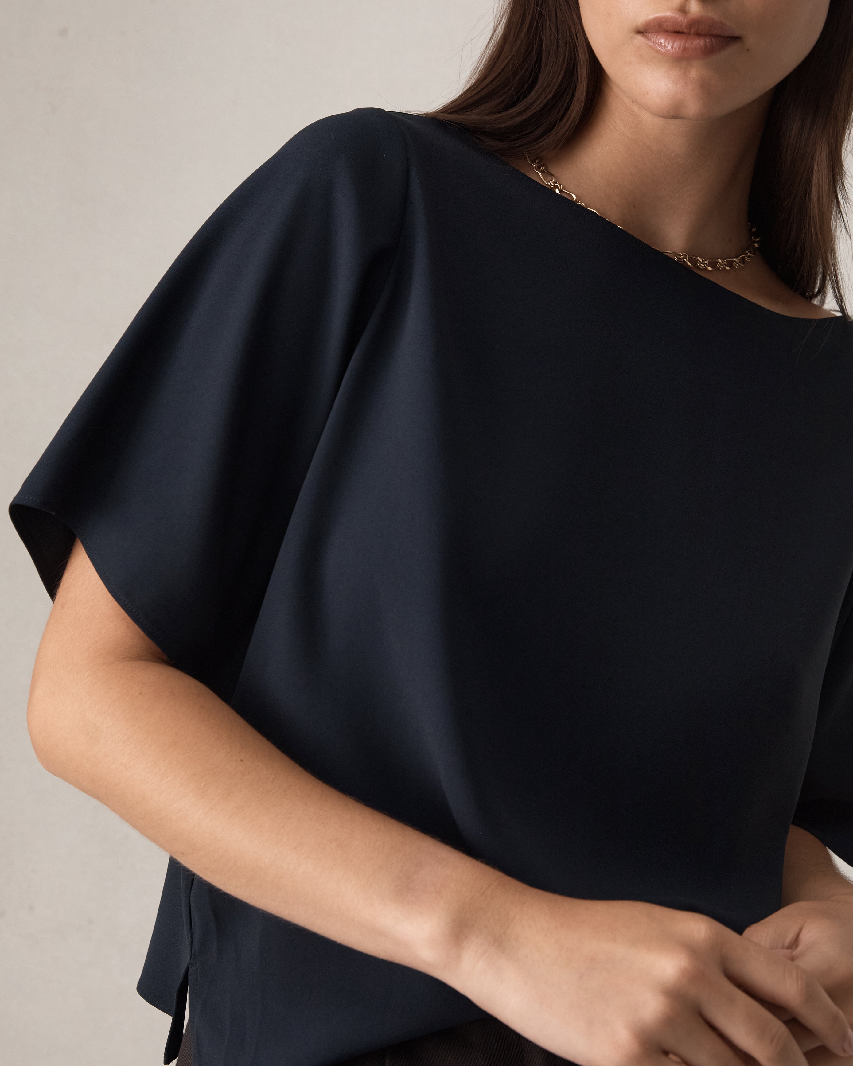 Boat Neck Top - Navy