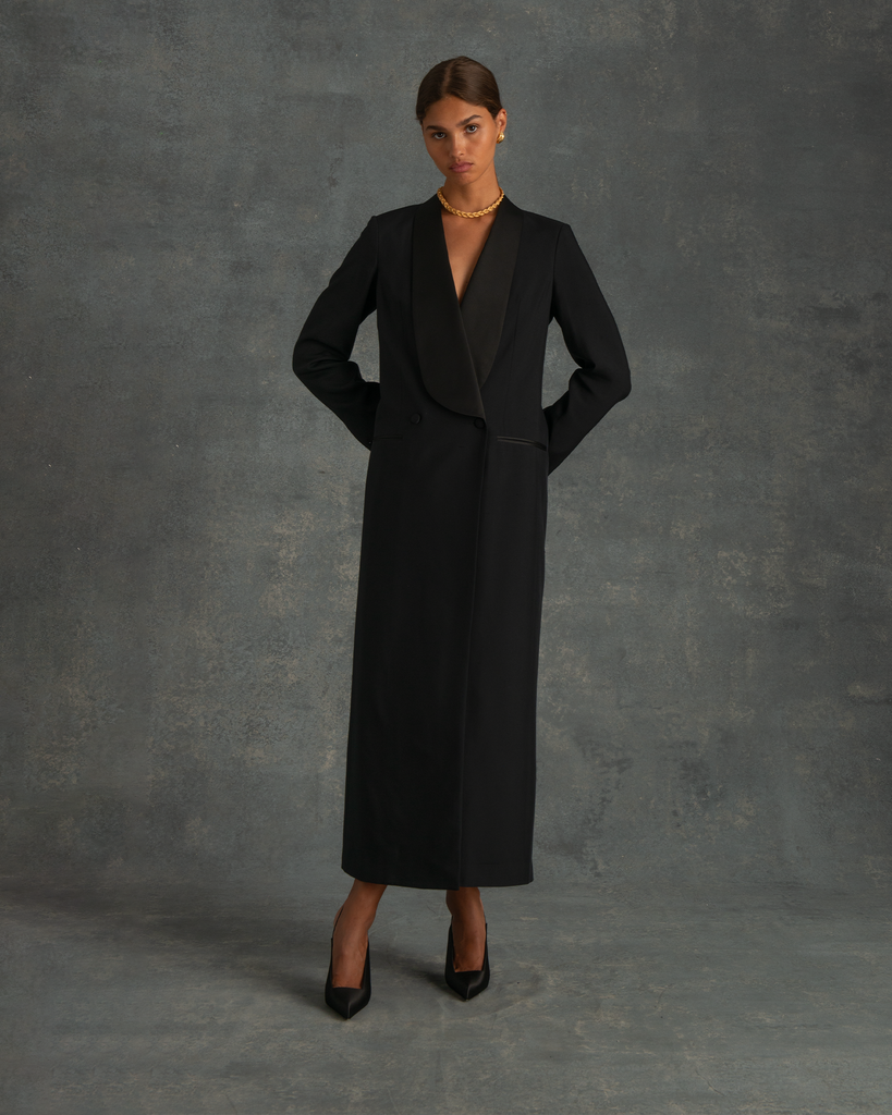 Tuxedo hot sale coat dress