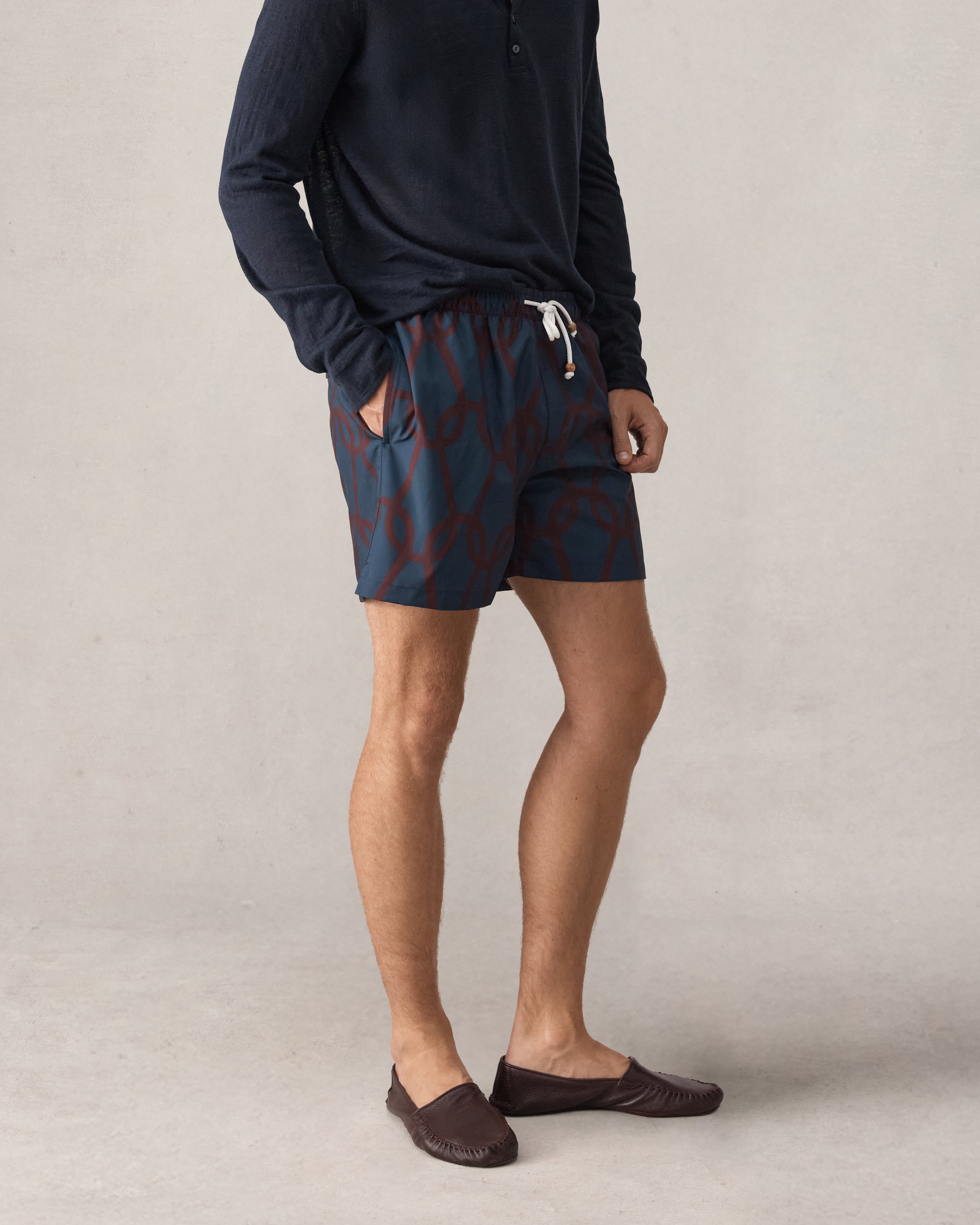 Chainmail Swim Short - Bordeaux