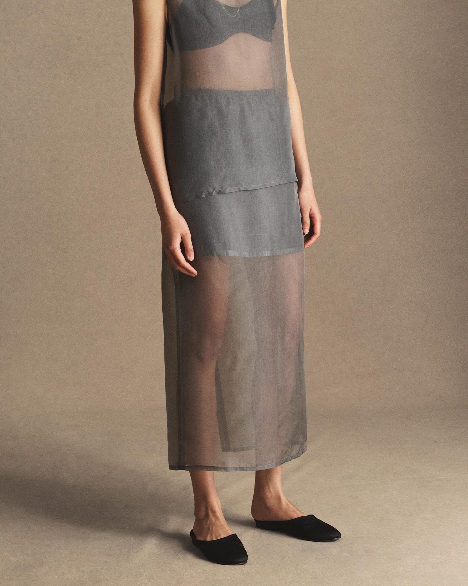 Organza Devon Skirt - Charcoal