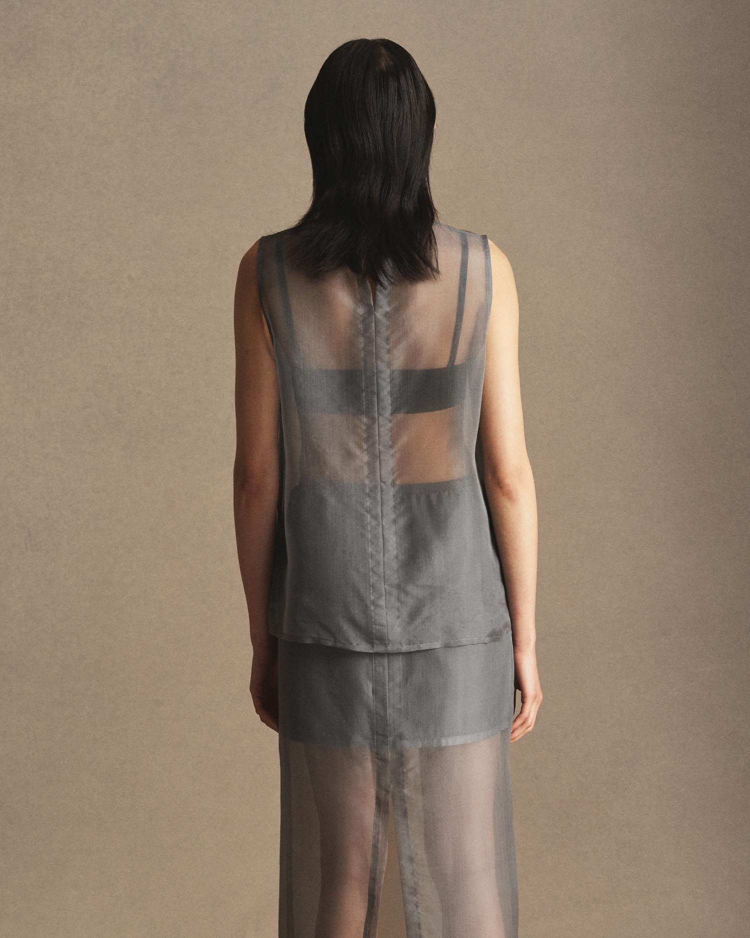 Organza Devon Top - Charcoal