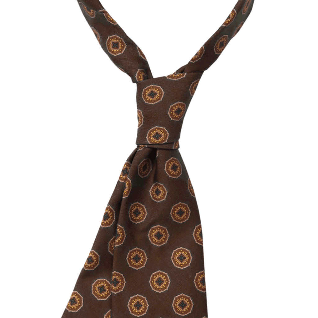 Chocolate Riva Print Tie