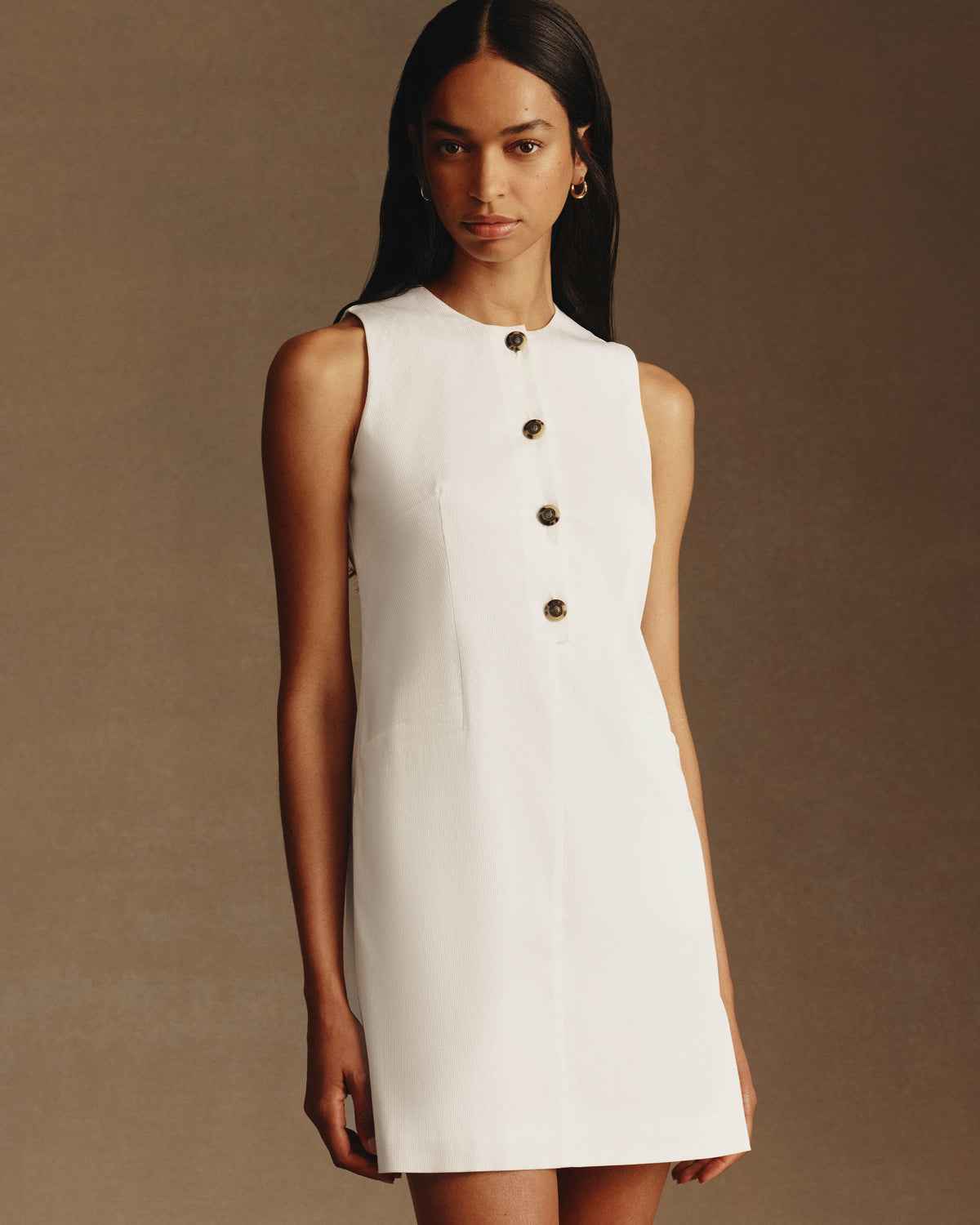 Christy Dress - White Rib