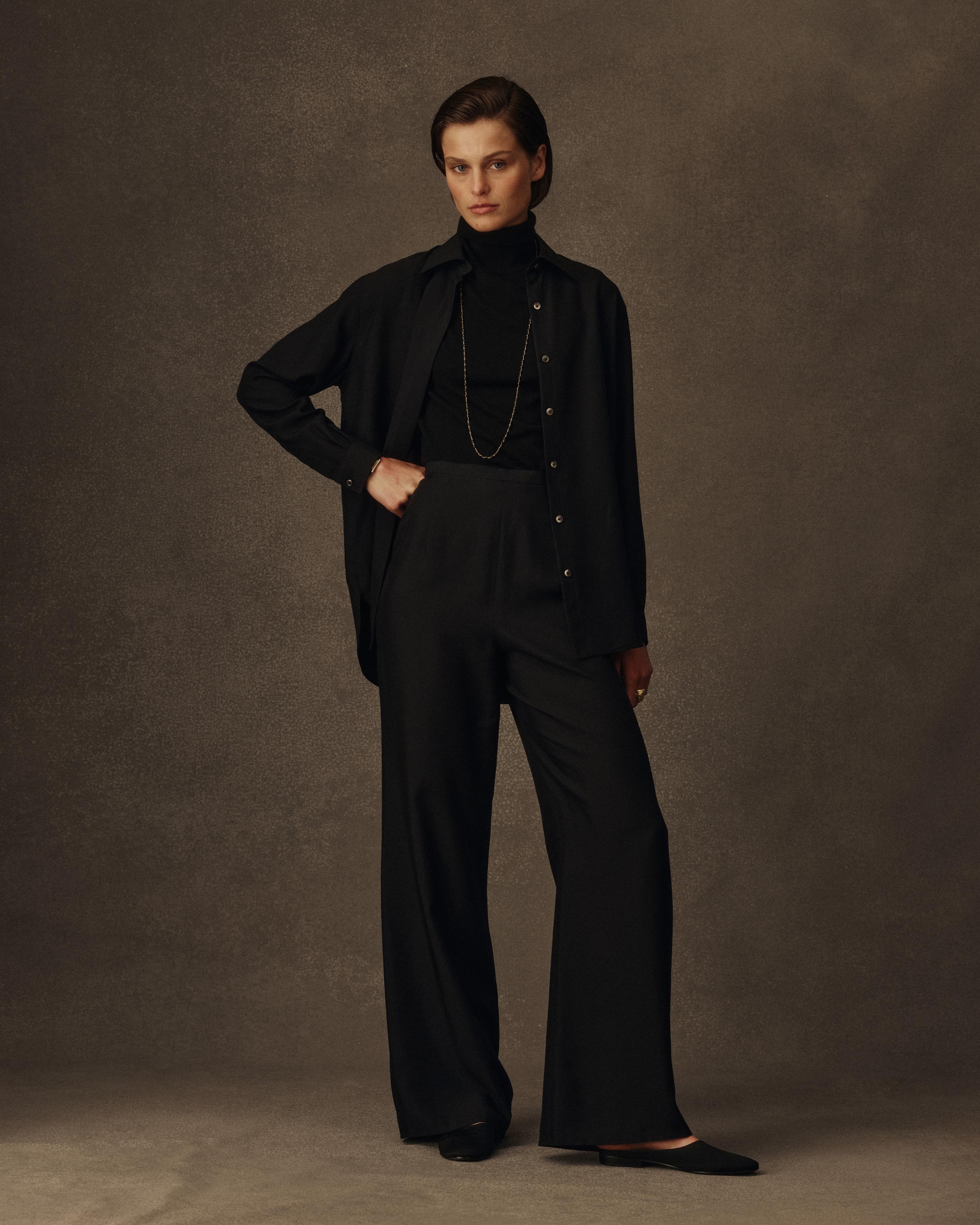 Classic Shirt - Black Dupioni