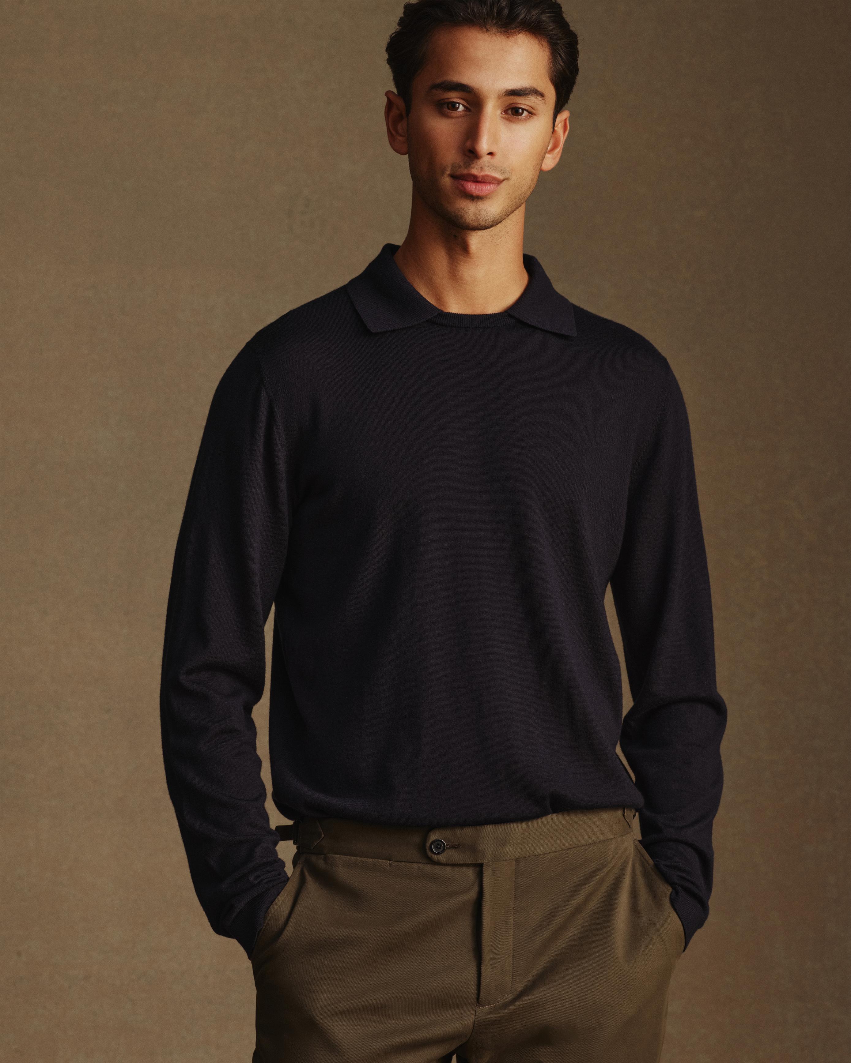 Merino Crewlo - Navy