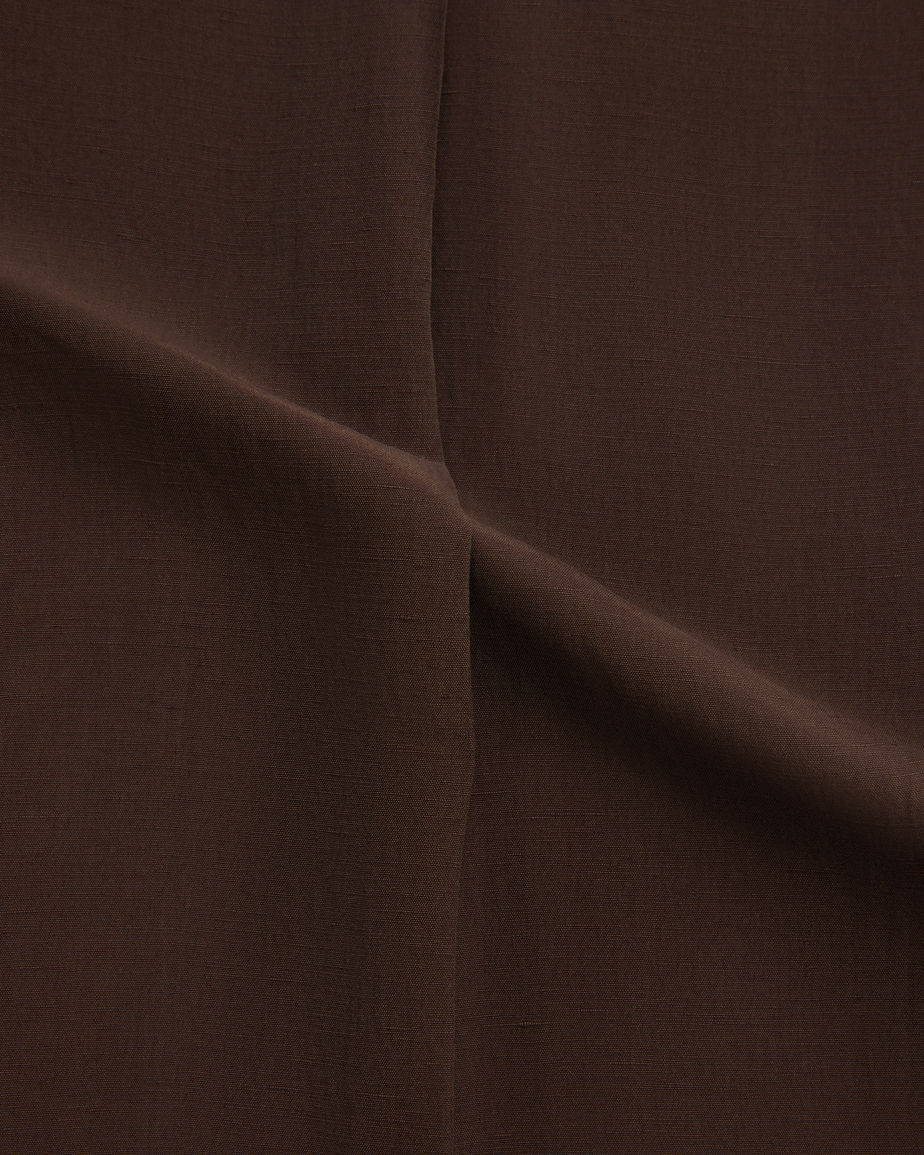 Double Pleated Trouser - Chocolate Silk Linen