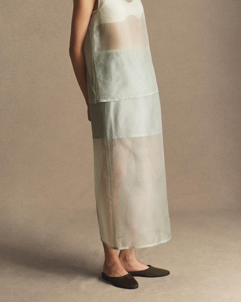 Organza Devon Skirt - Dusty Green