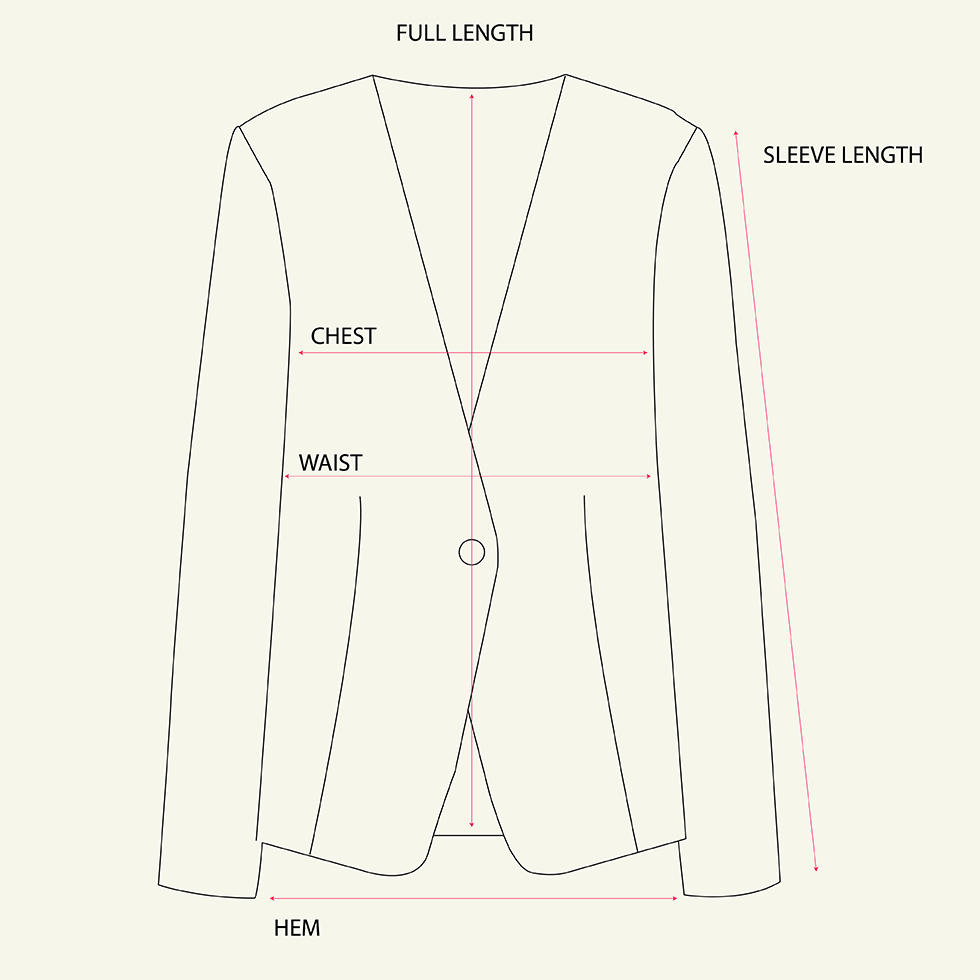 Elsa Jacket - Aegean Blue measurements