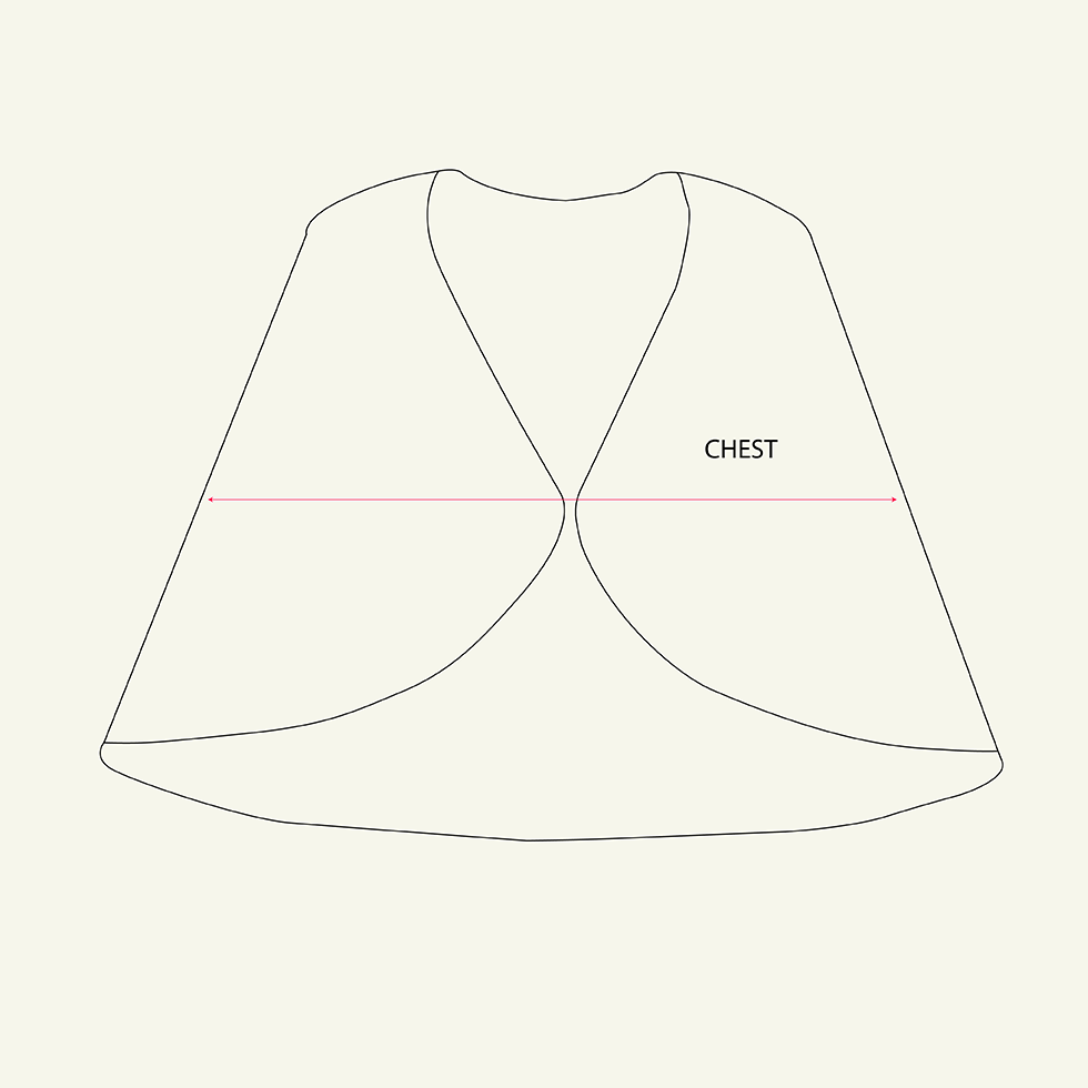 Padded Cape - Black Moire measurements