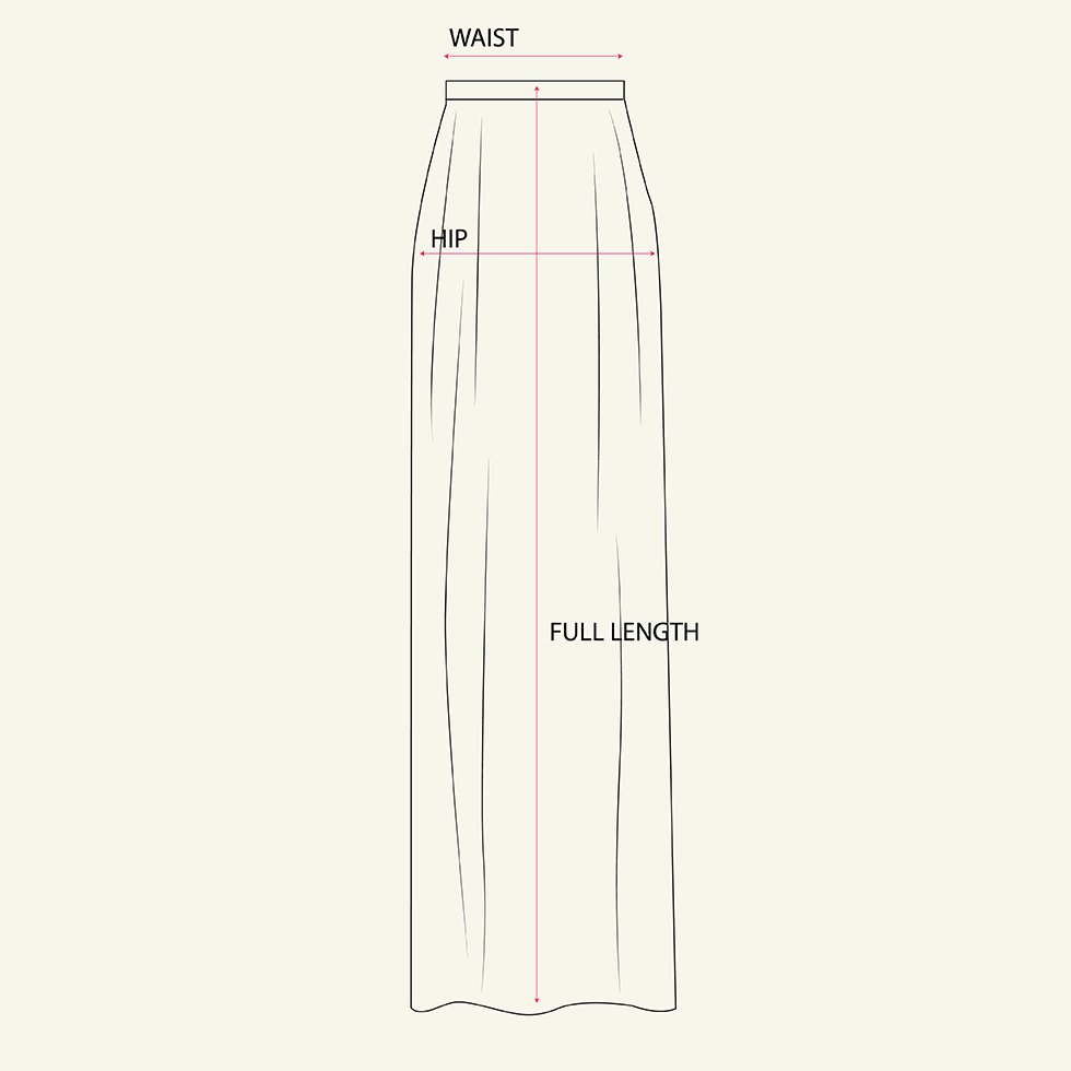 Helena Straight Skirt - Cream measurements