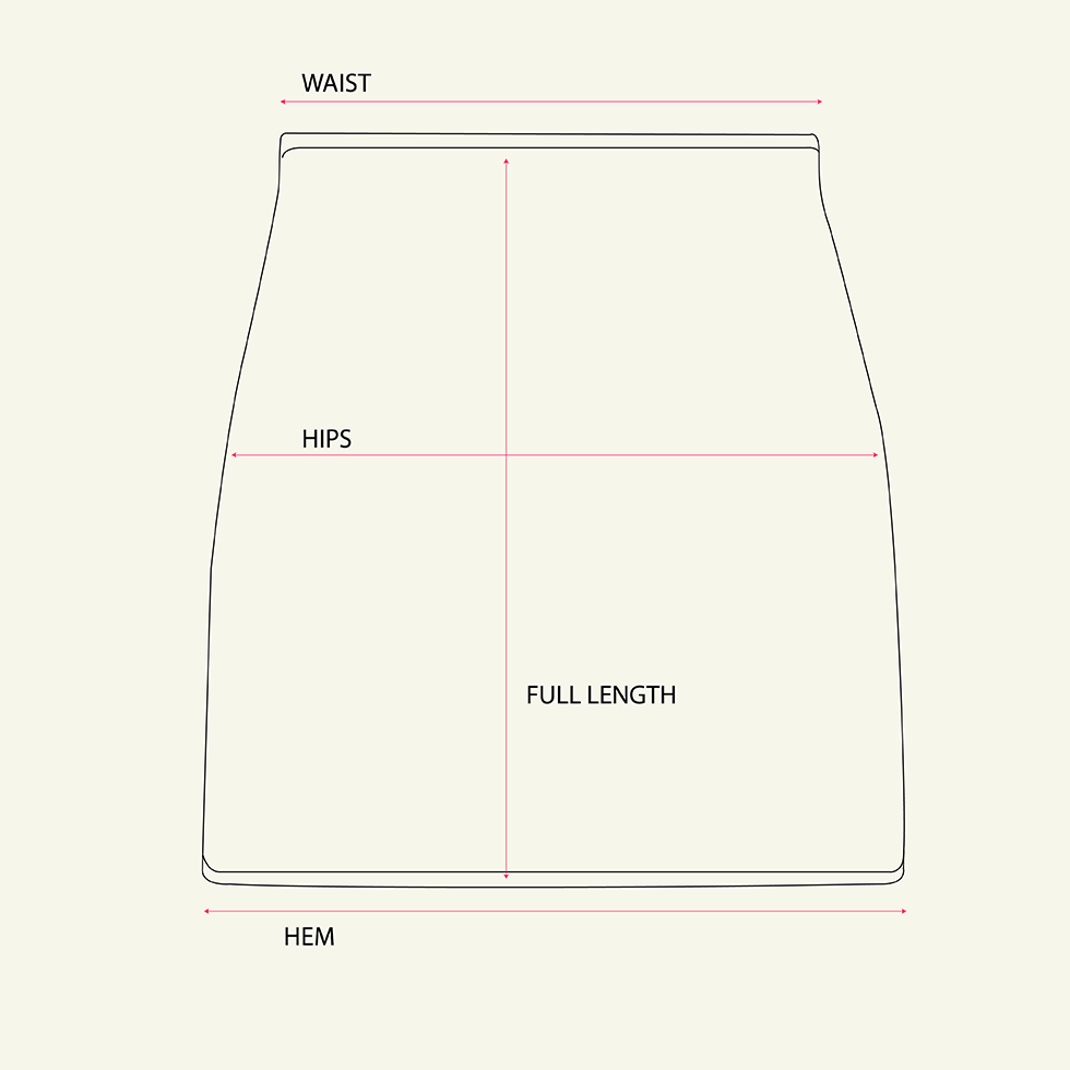 Sabine Quilted Mini Skirt - Moss measurements