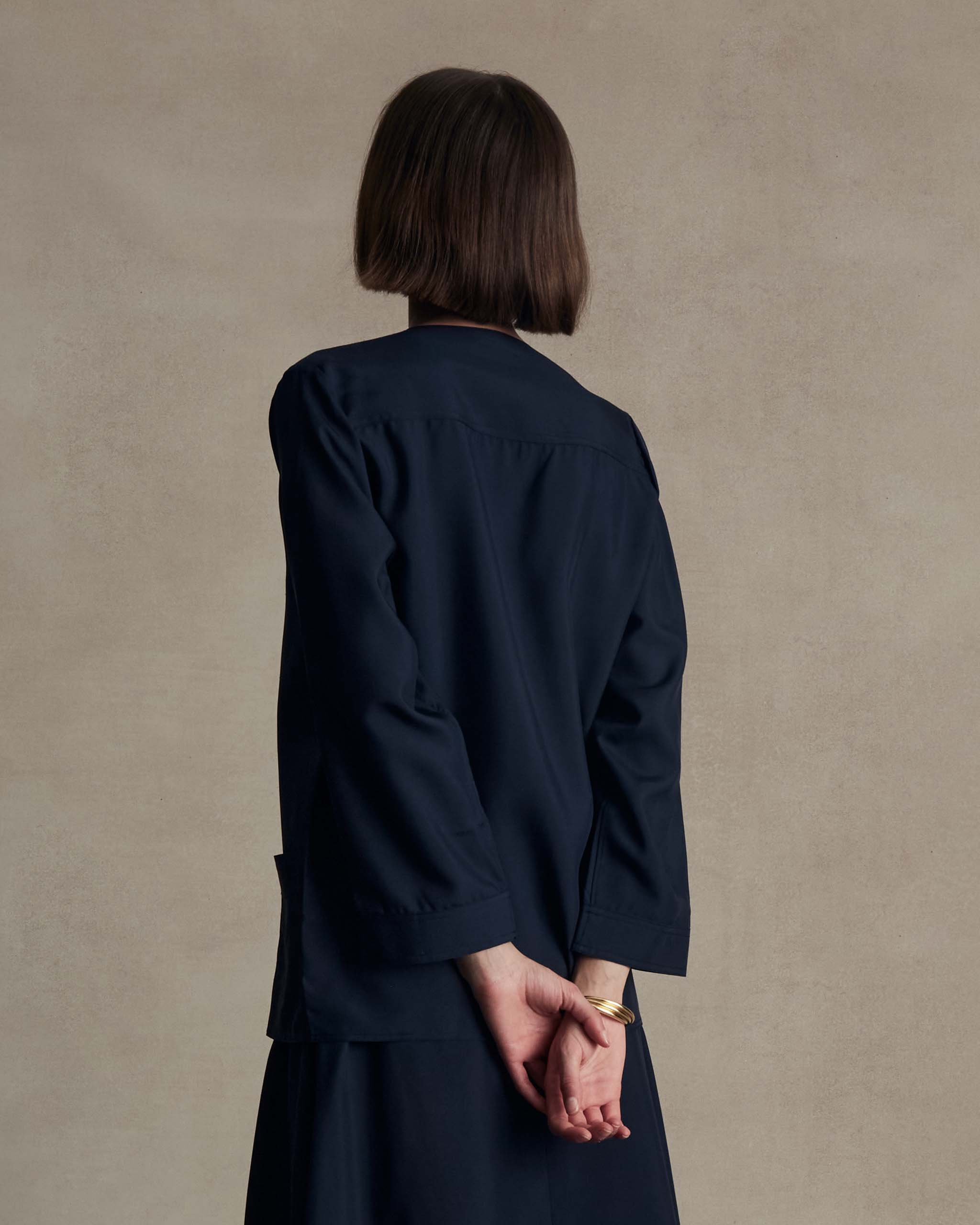 Navy Silk Resort Jacket