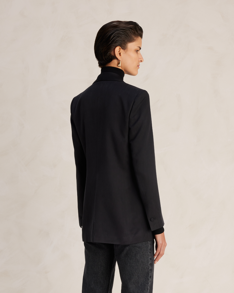 Black Silk Tuxedo Jacket