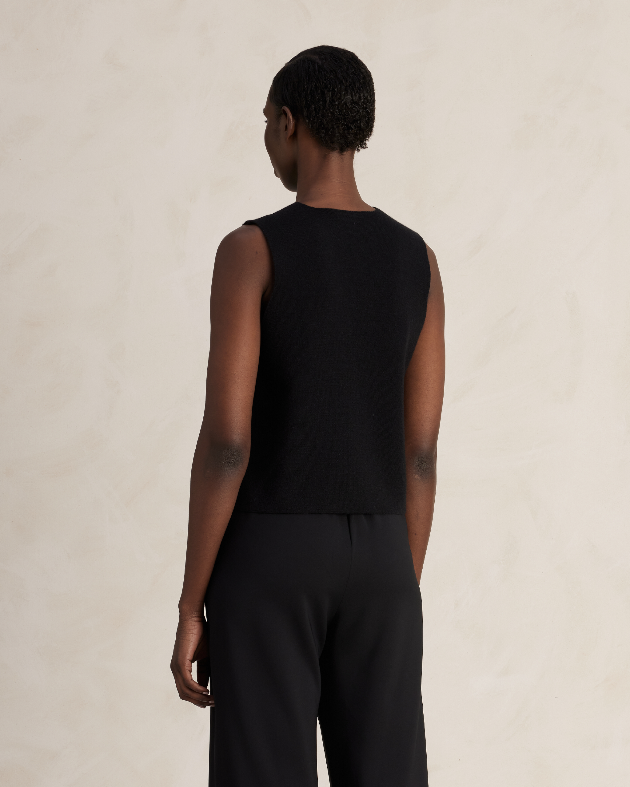 Merino Knit Waistcoat - Black