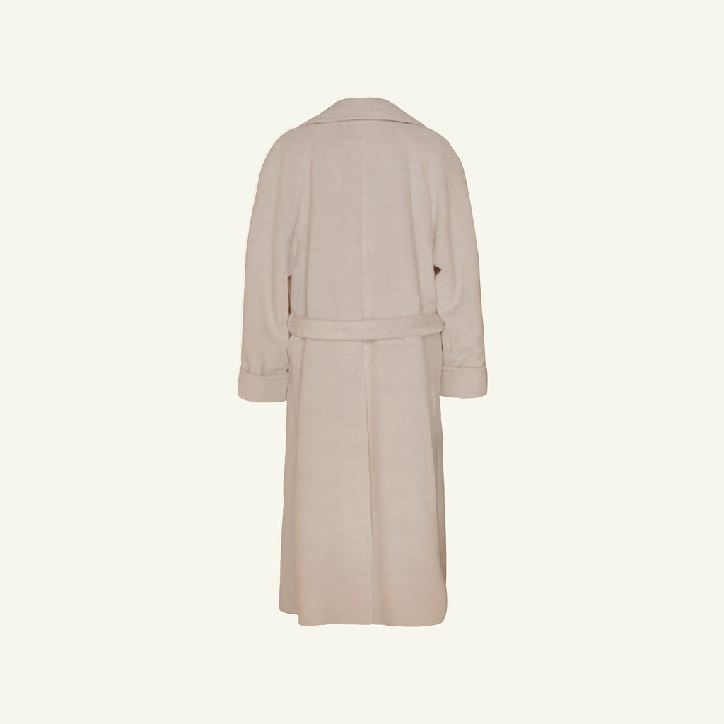 Double Breasted Raglan Overcoat - Gesso Cream