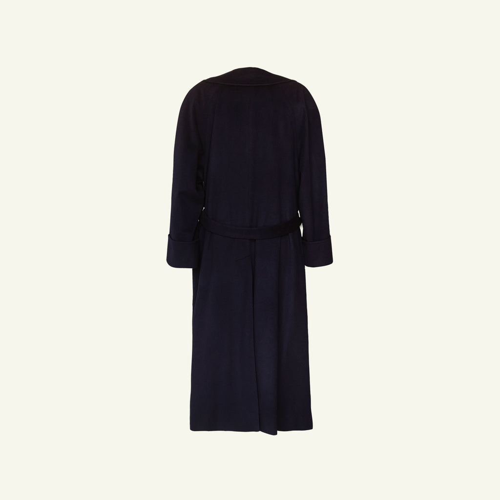 Double Breasted Raglan Overcoat - Navy
