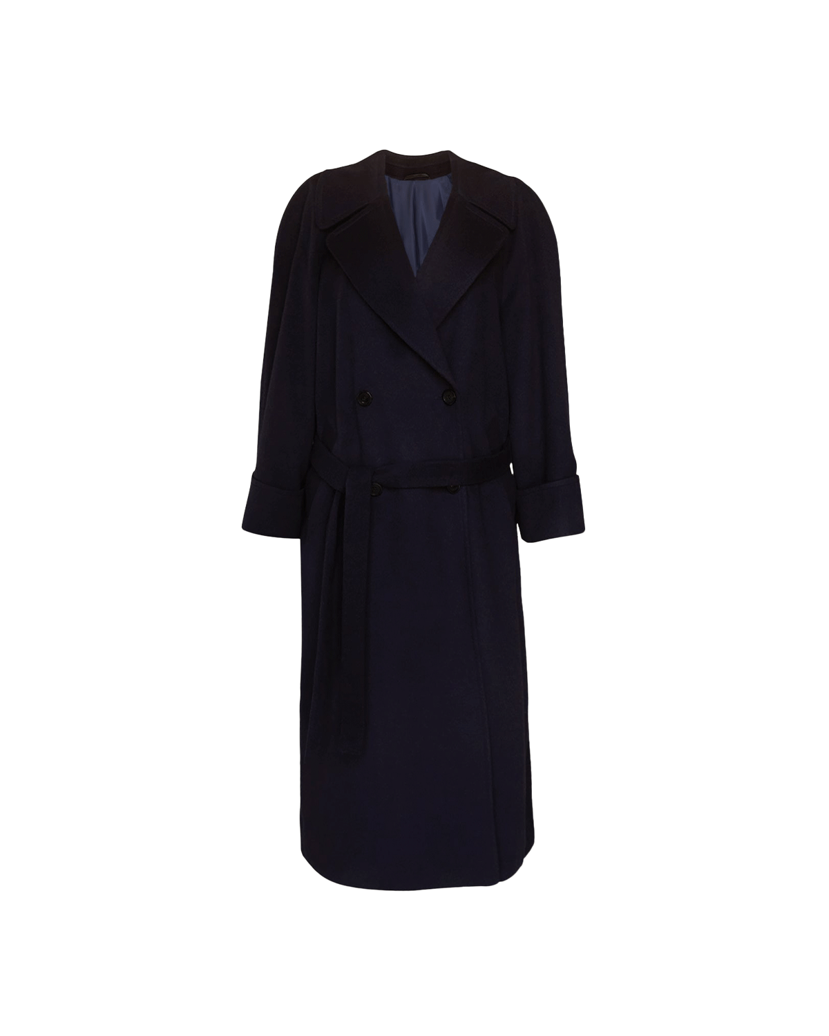 Double Breasted Raglan Overcoat - Navy