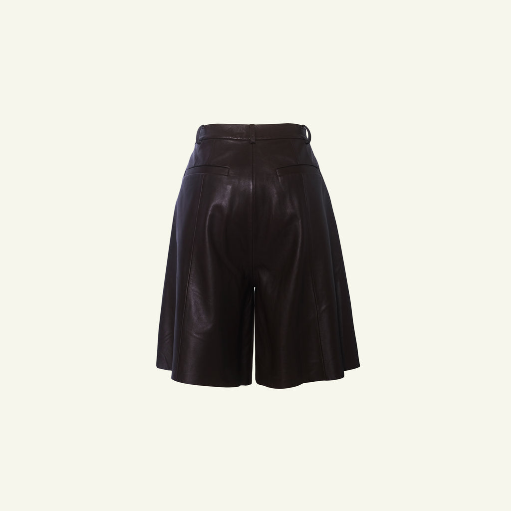 Marina Leather Shorts - Bitter Chocolate